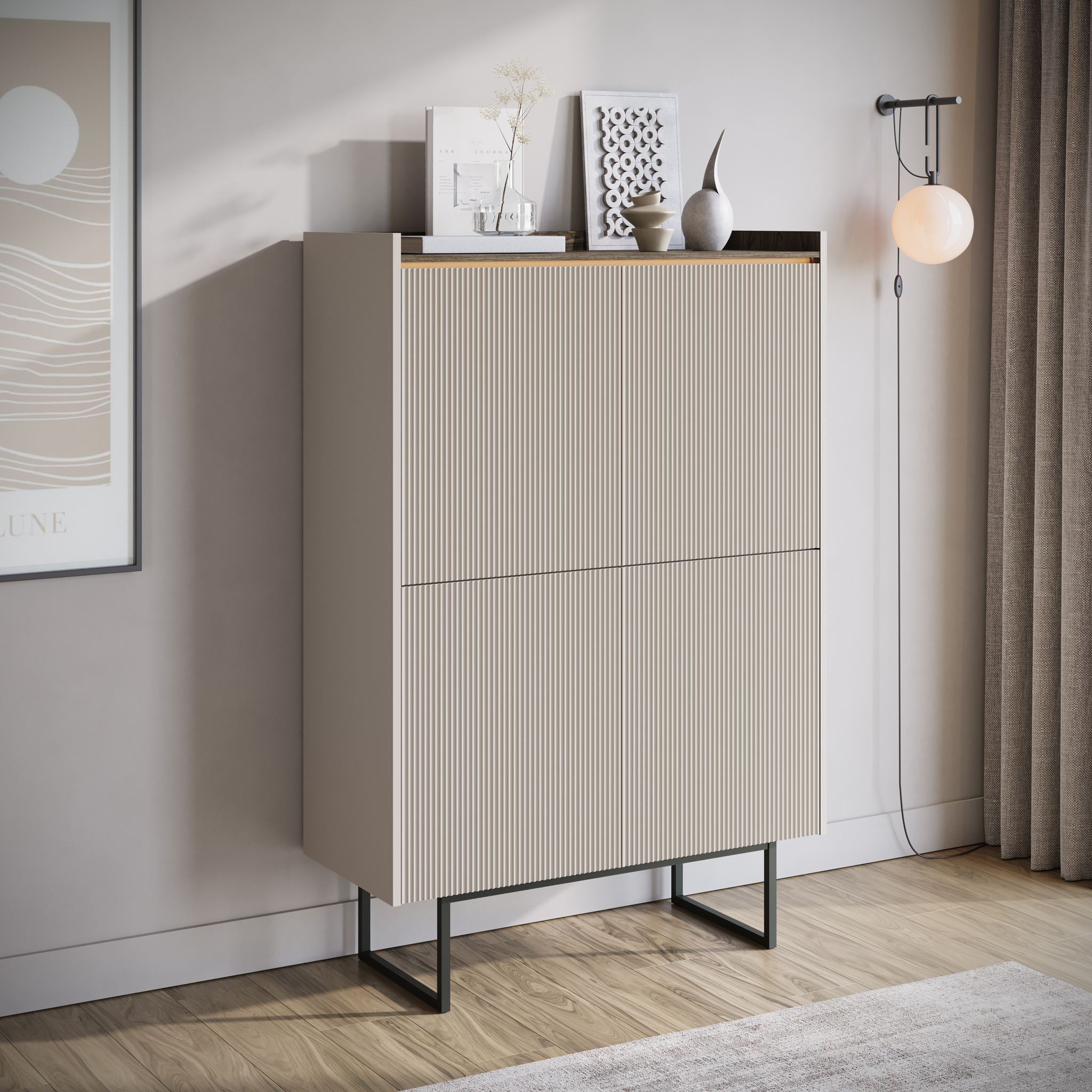 Linq - Dressoir - Beige - 98x40x144 cm