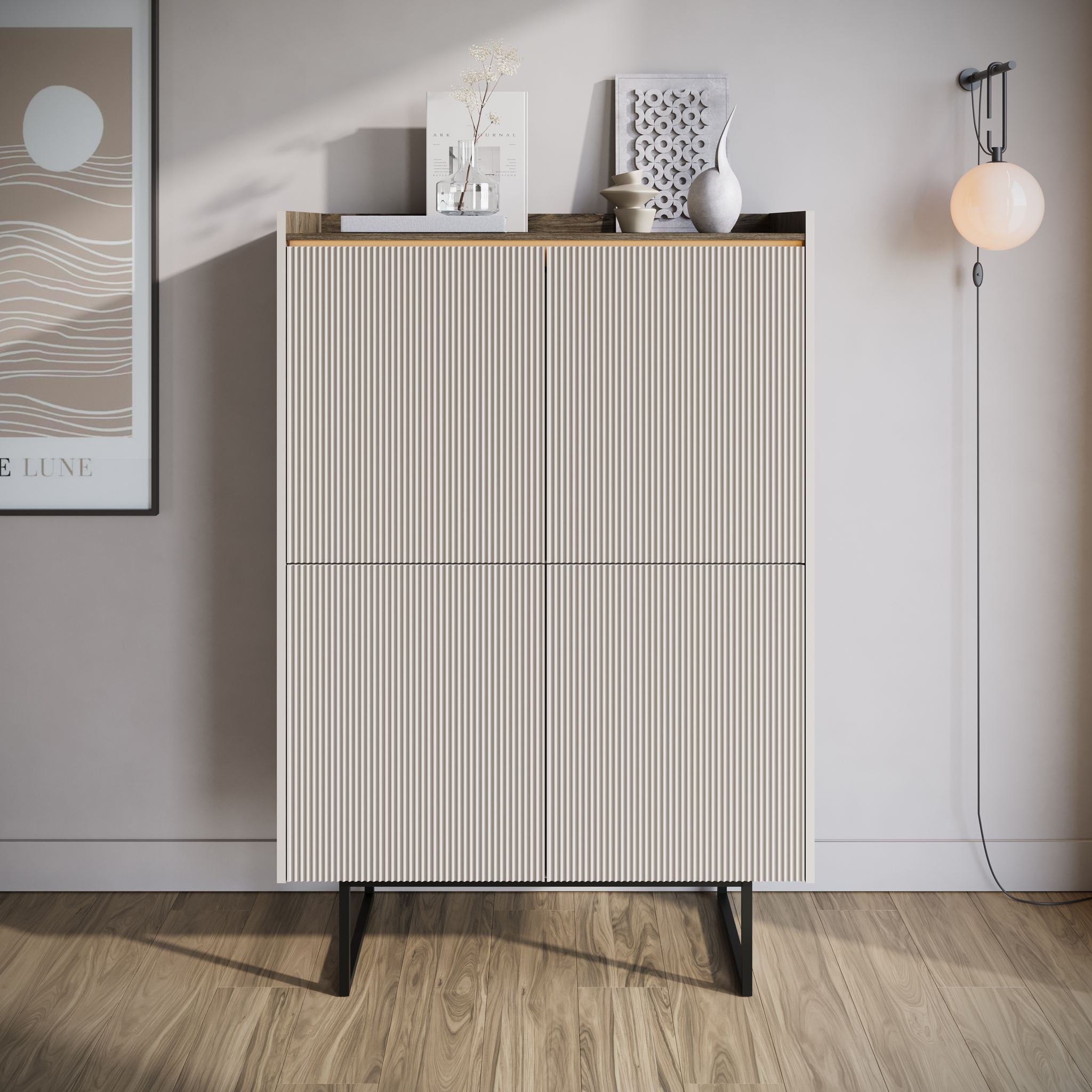 Linq - Dressoir - Beige - 98x40x144 cm