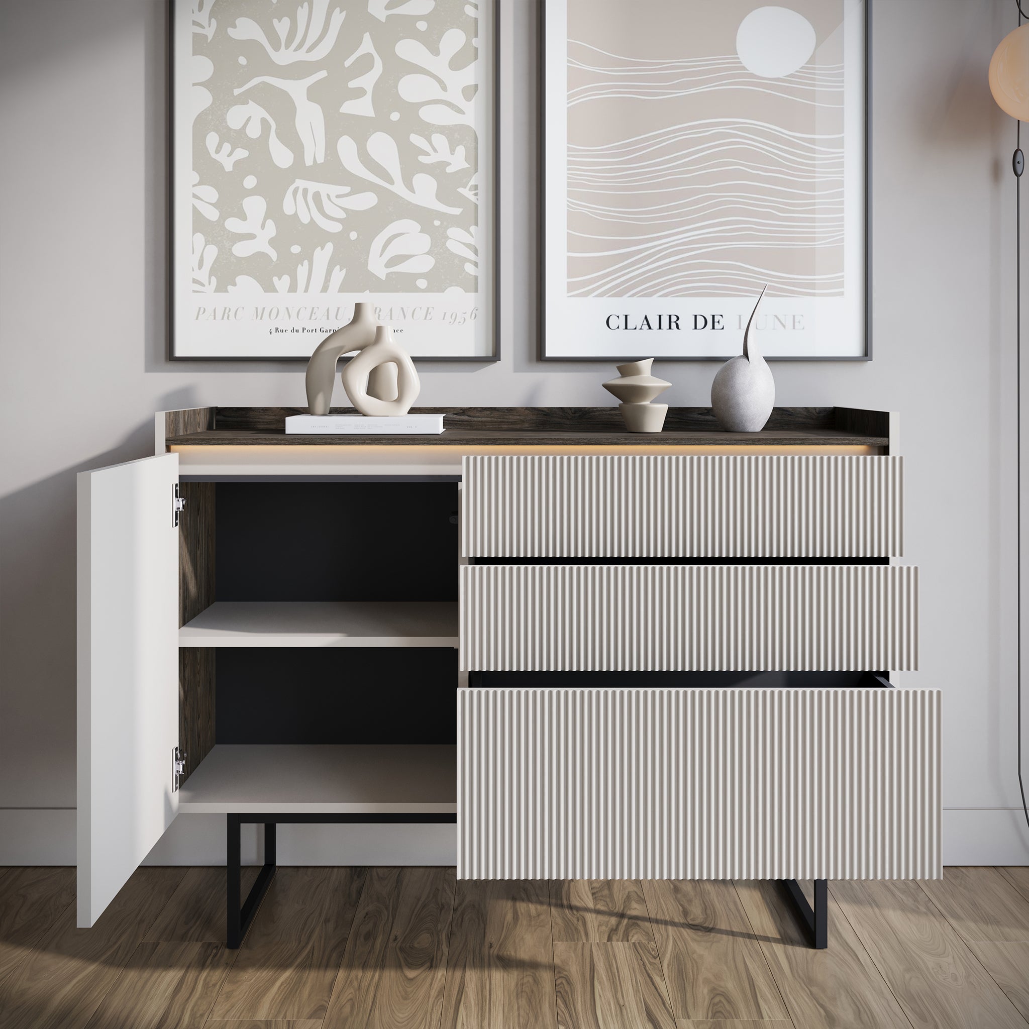 Linq - Dressoir - Beige - 118x40x86 cm