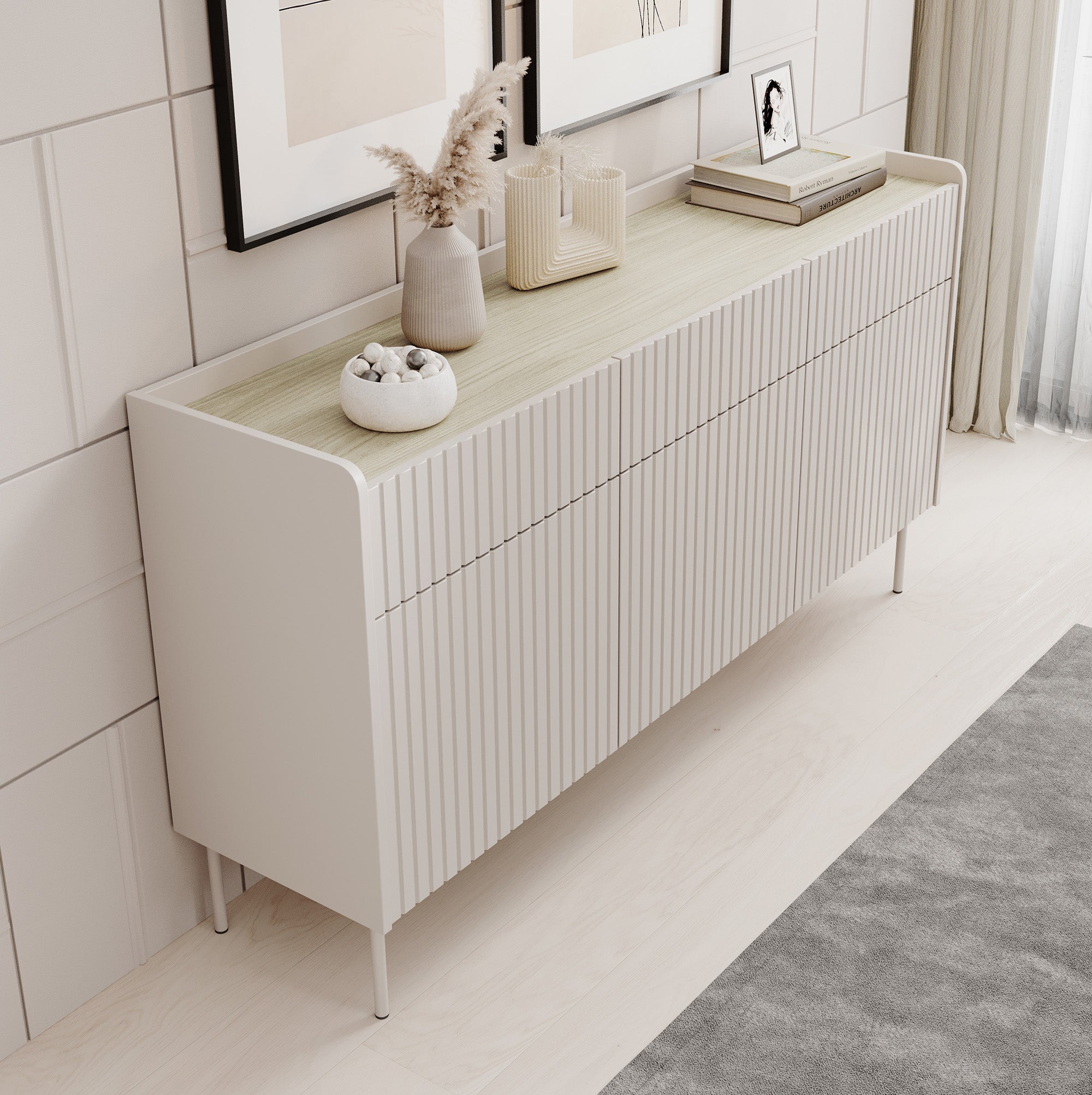 Livako - Dressoir - Beige - 153x38x82 cm
