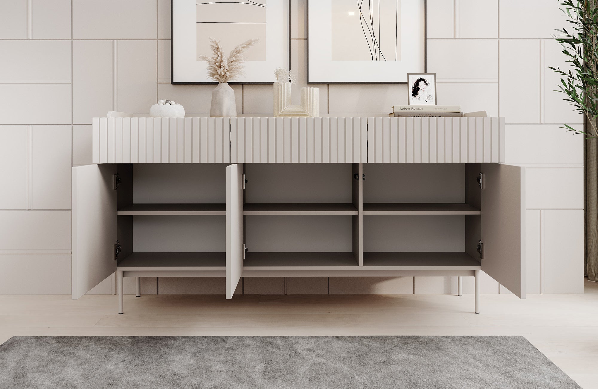 Livako - Dressoir - Beige - 153x38x82 cm
