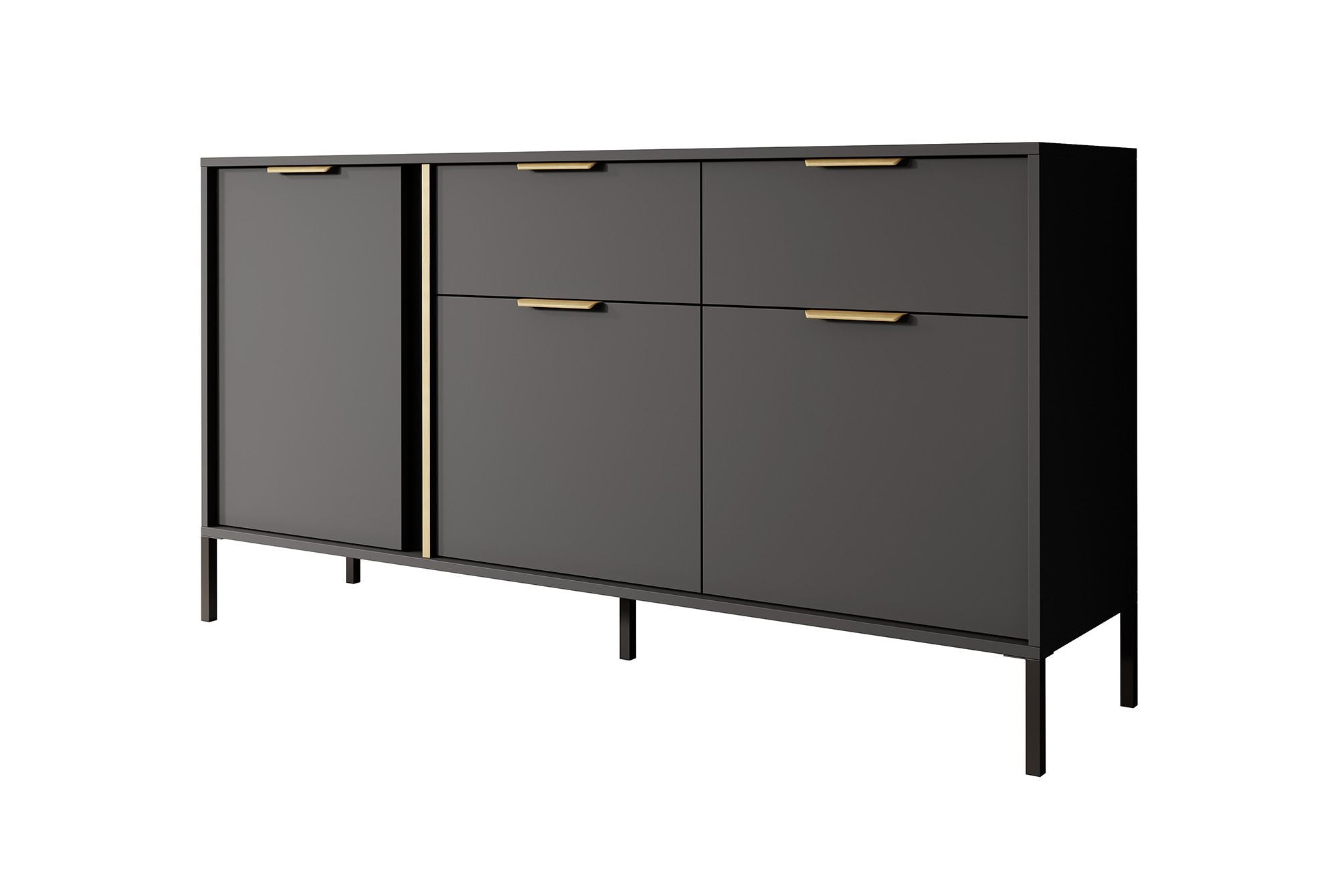 Loren - Dressoir - Antraciet - 153x40x81 cm