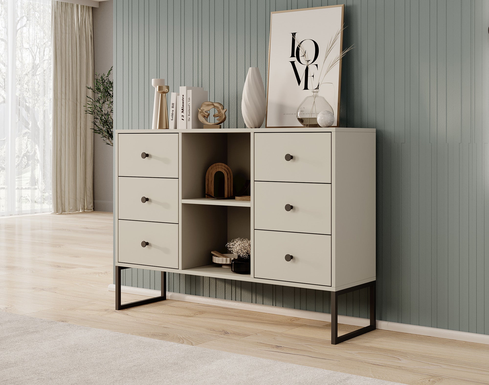 Lyndall - Dressoir - Beige - 115x33x82 cm