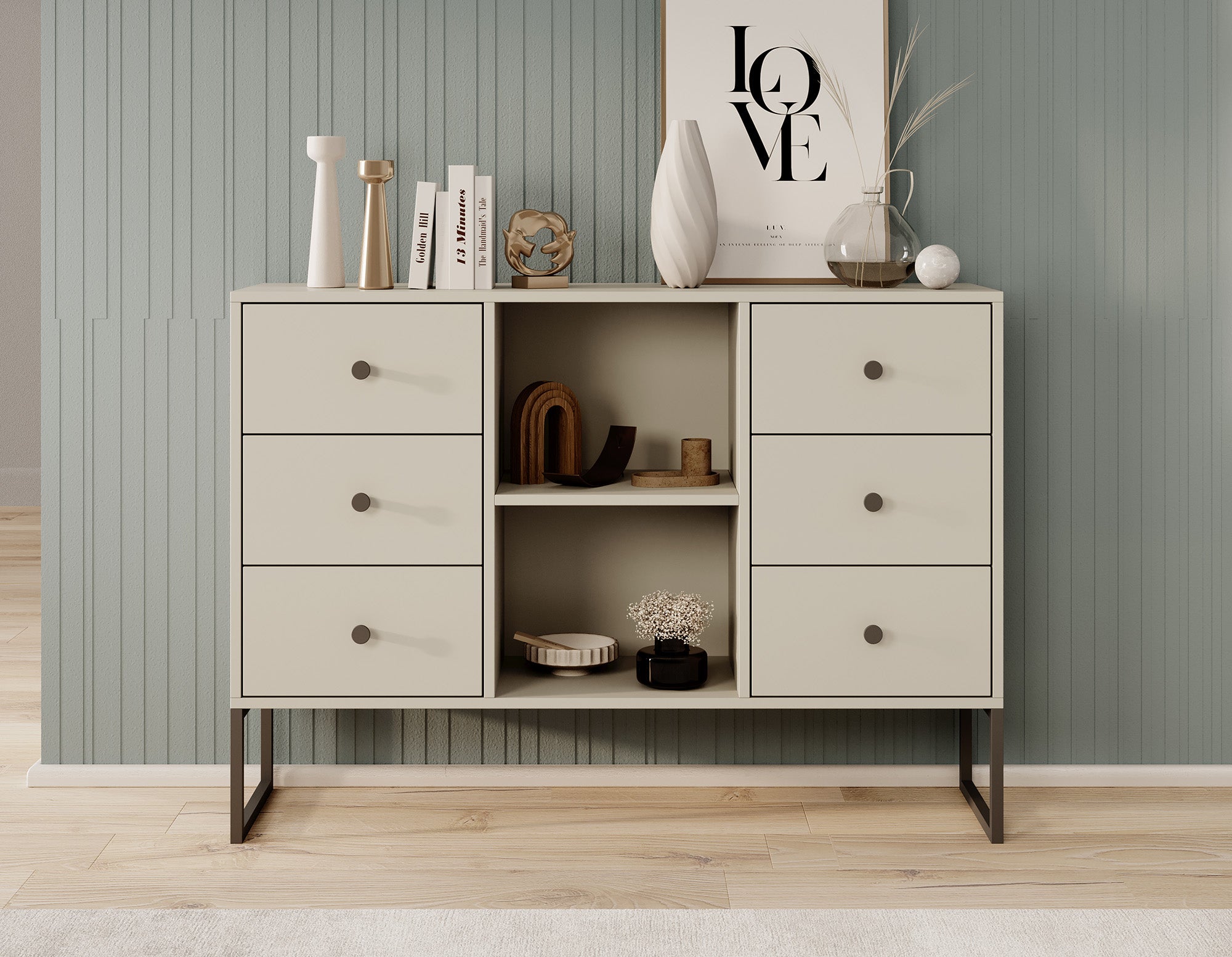 Lyndall - Dressoir - Beige - 115x33x82 cm