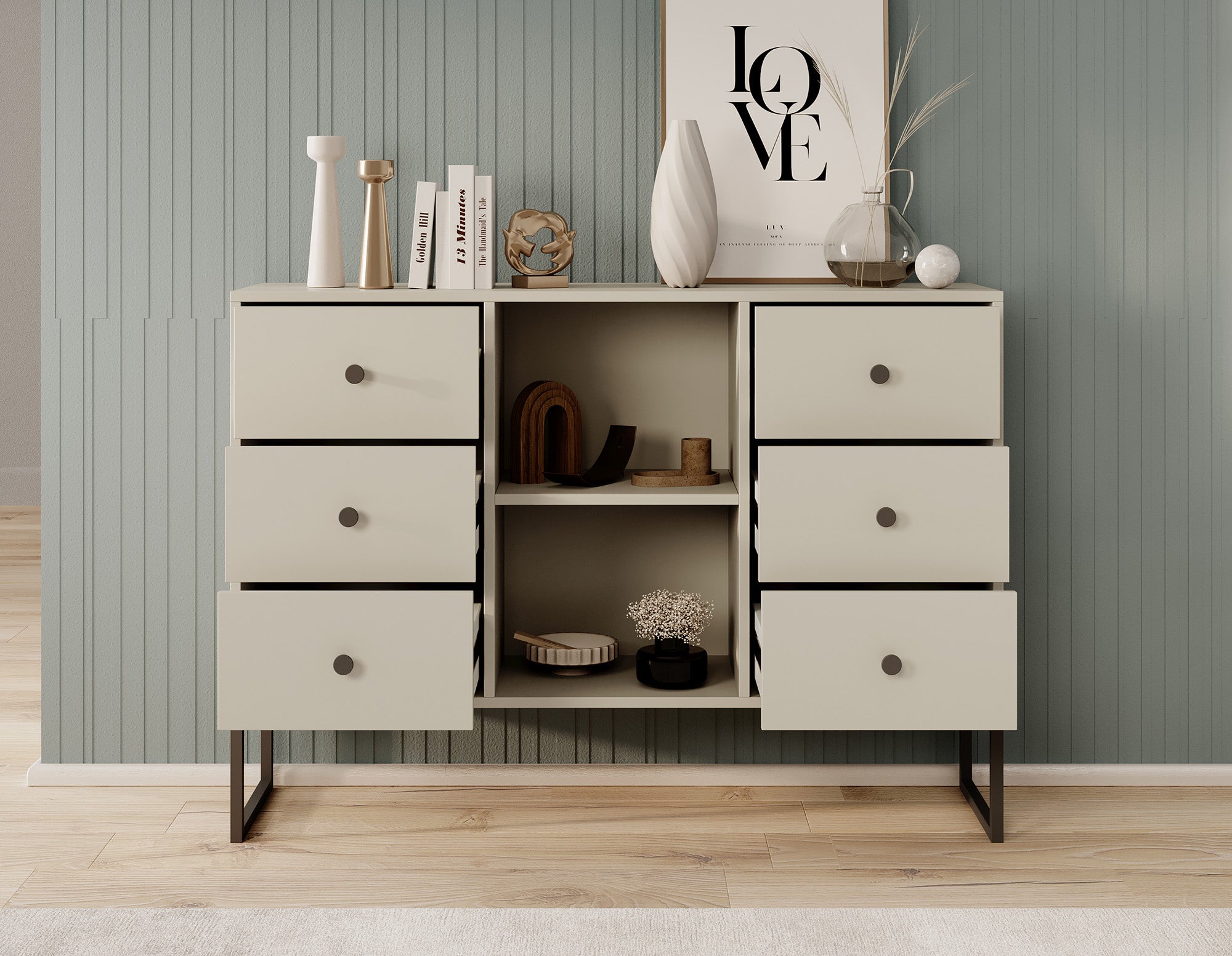 Lyndall - Dressoir - Beige - 115x33x82 cm