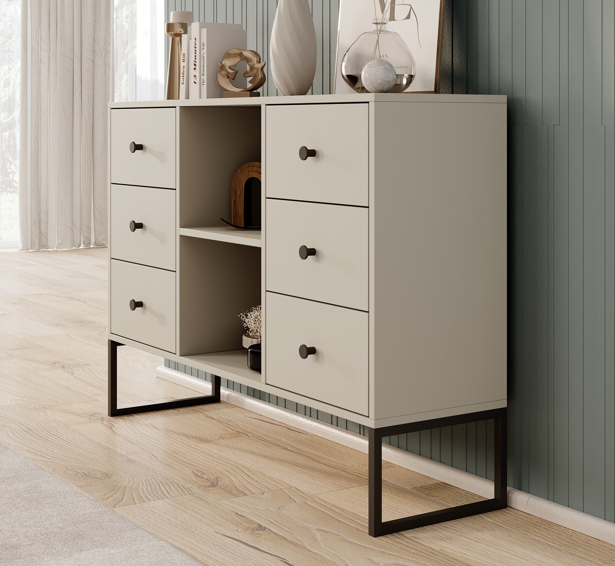 Lyndall - Dressoir - Beige - 115x33x82 cm