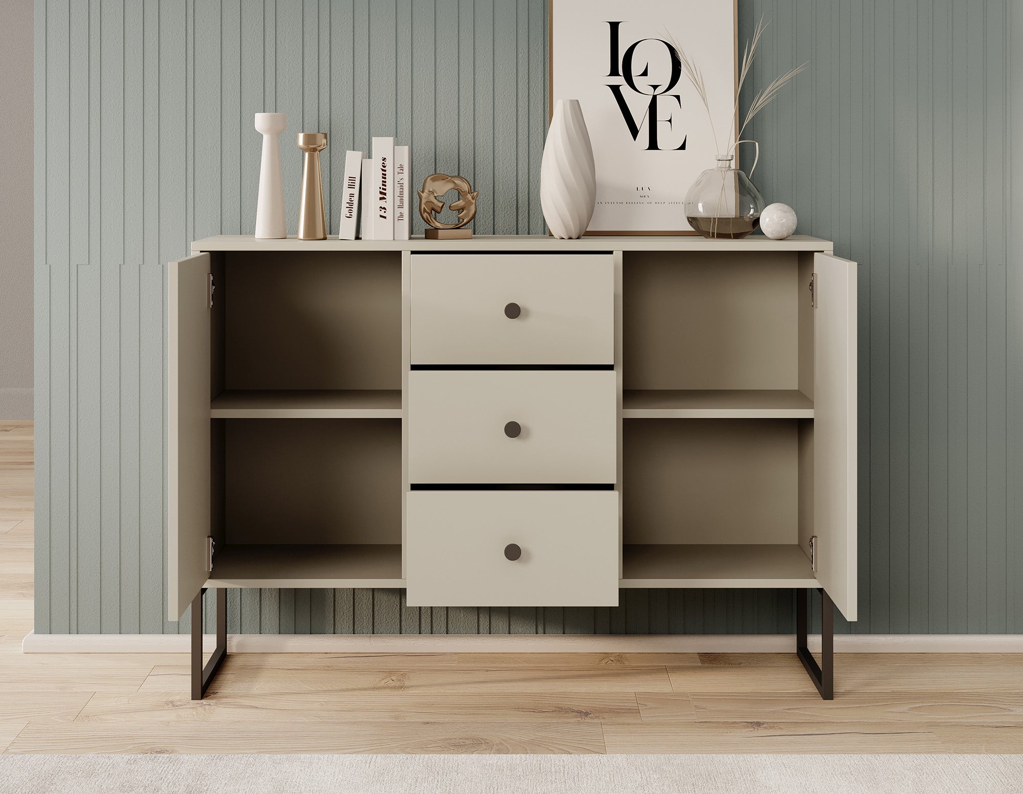 Lyndall 2 - Dressoir - Beige - 115x33x82 cm