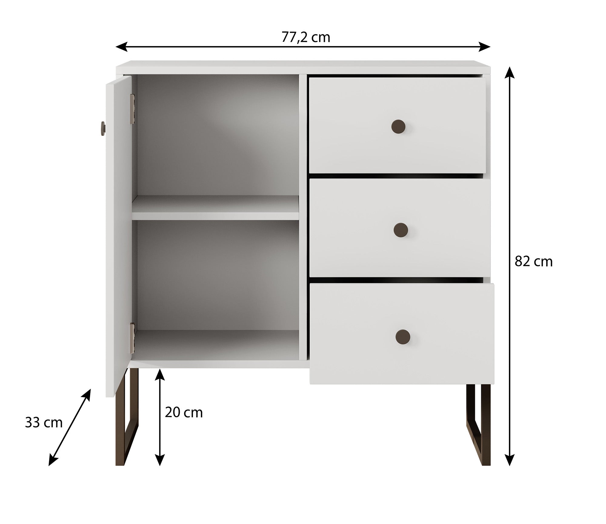 Lyndall 2 - Dressoir - Beige - 77x33x82 cm