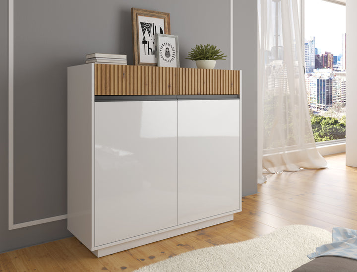 Madeline - Dressoir - Wit - 112x40x108 cm