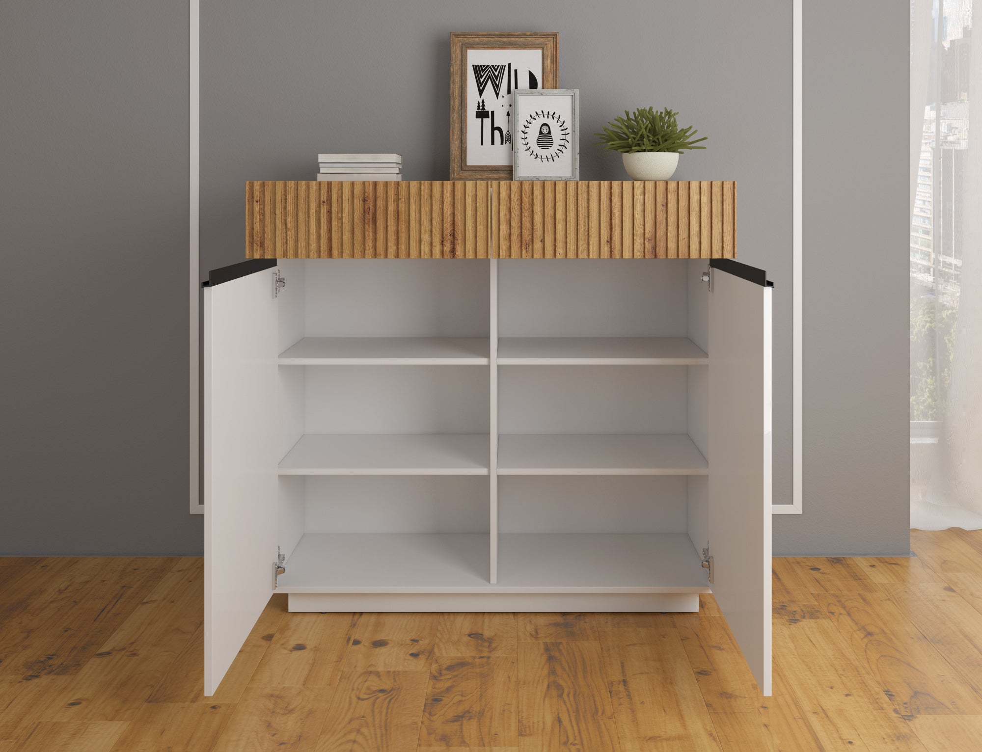 Madeline - Dressoir - Wit - 112x40x108 cm