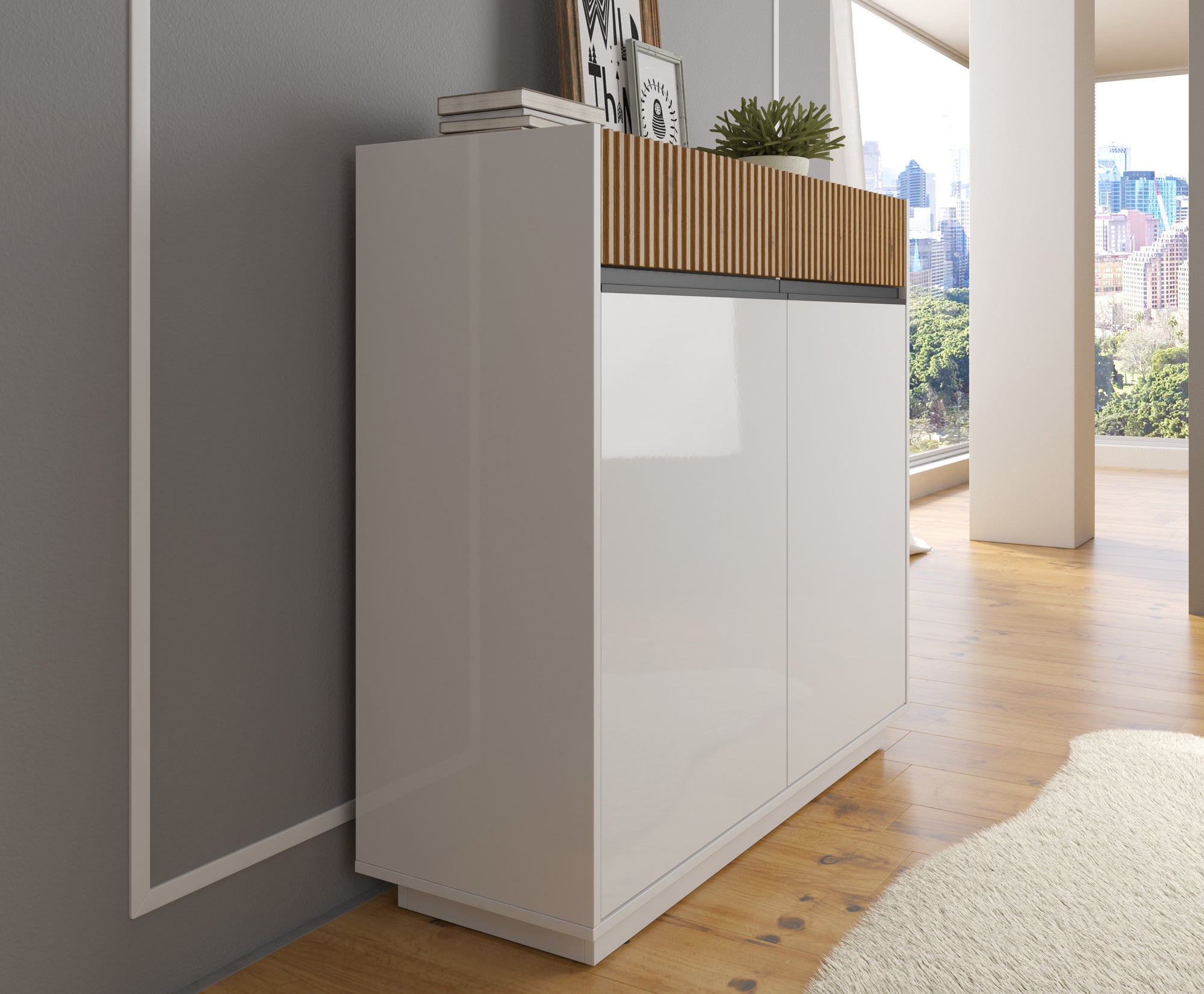Madeline - Dressoir - Wit - 112x40x108 cm