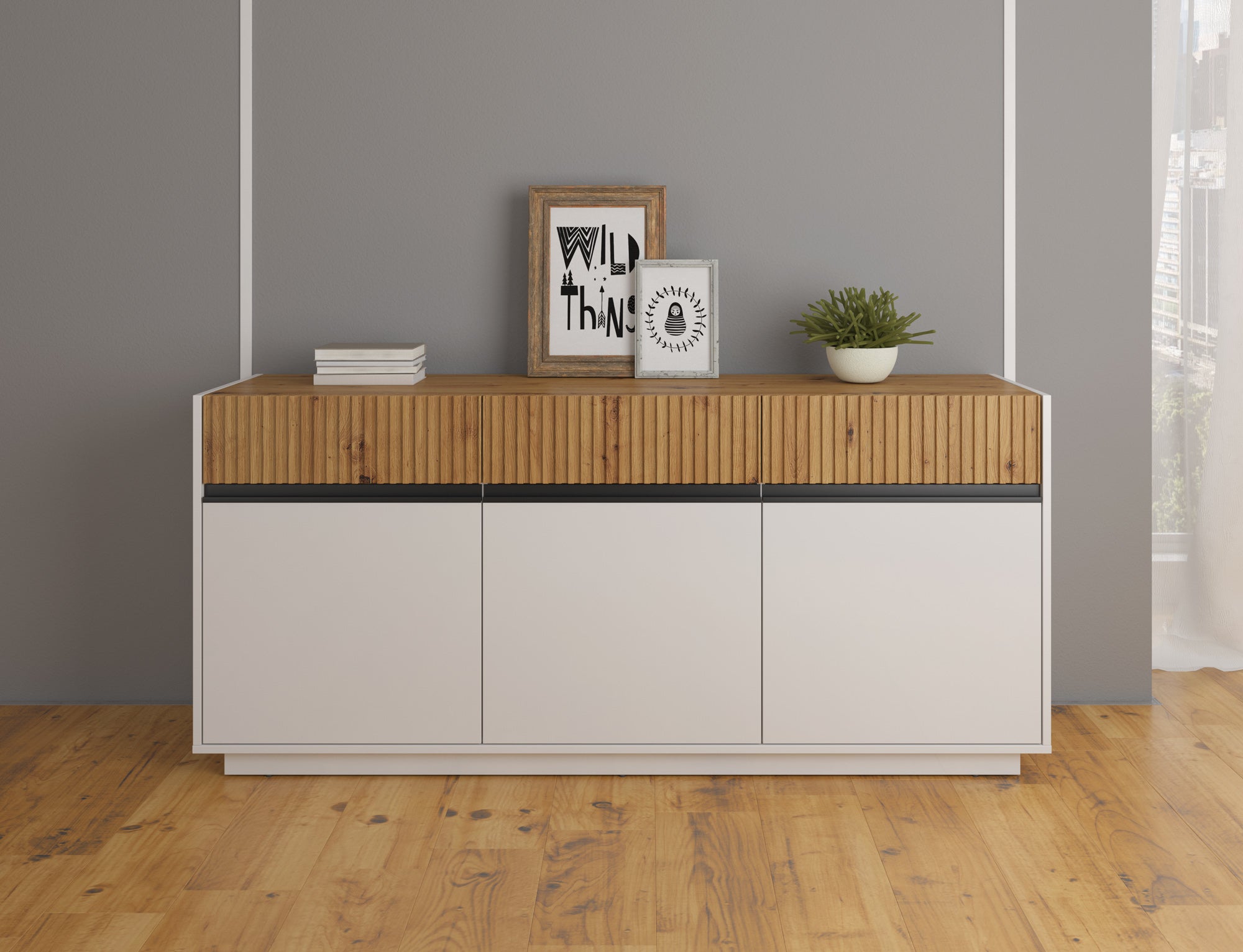 Dressoir Madeline - Wit - 166 cm