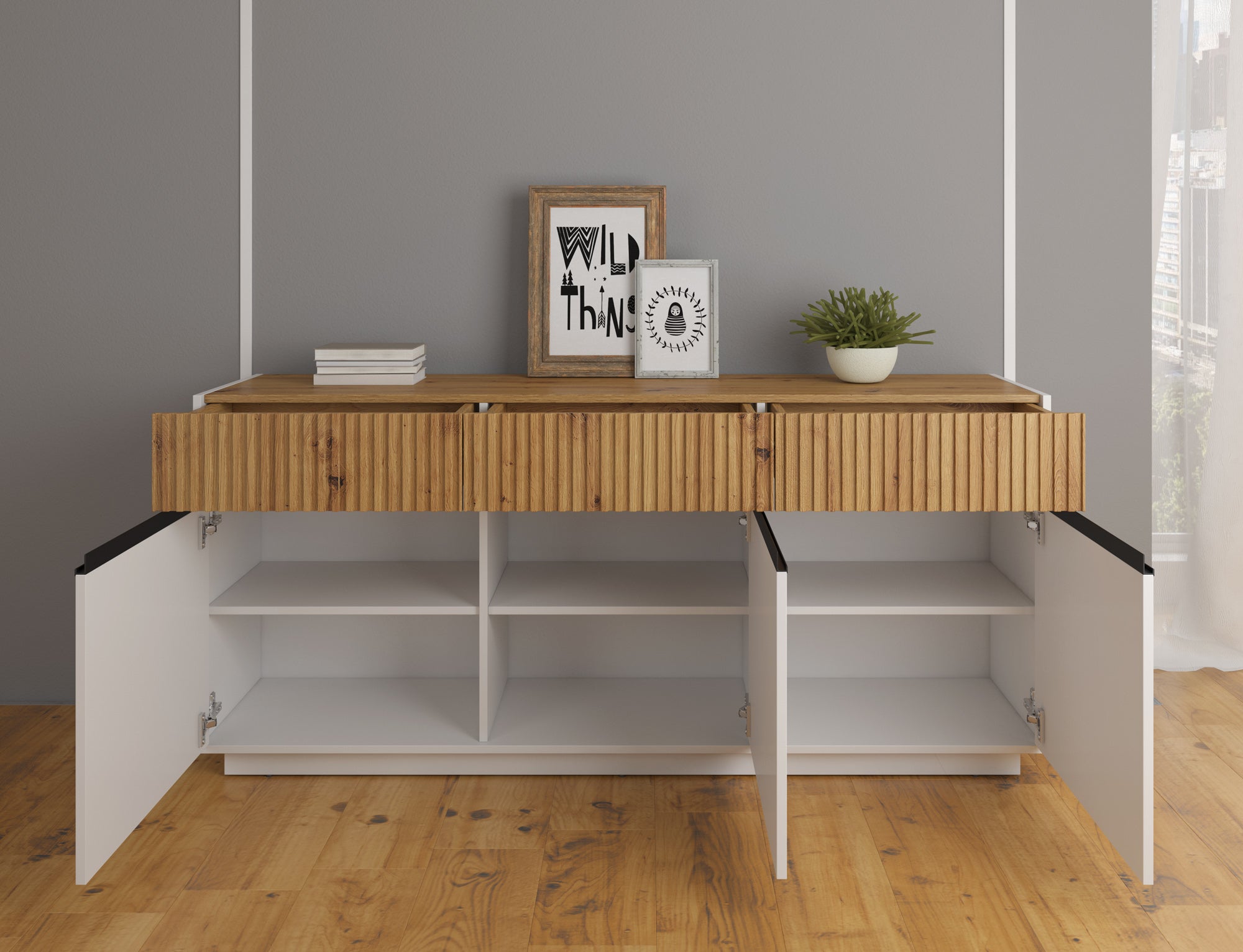 Dressoir Madeline - Wit - 166 cm
