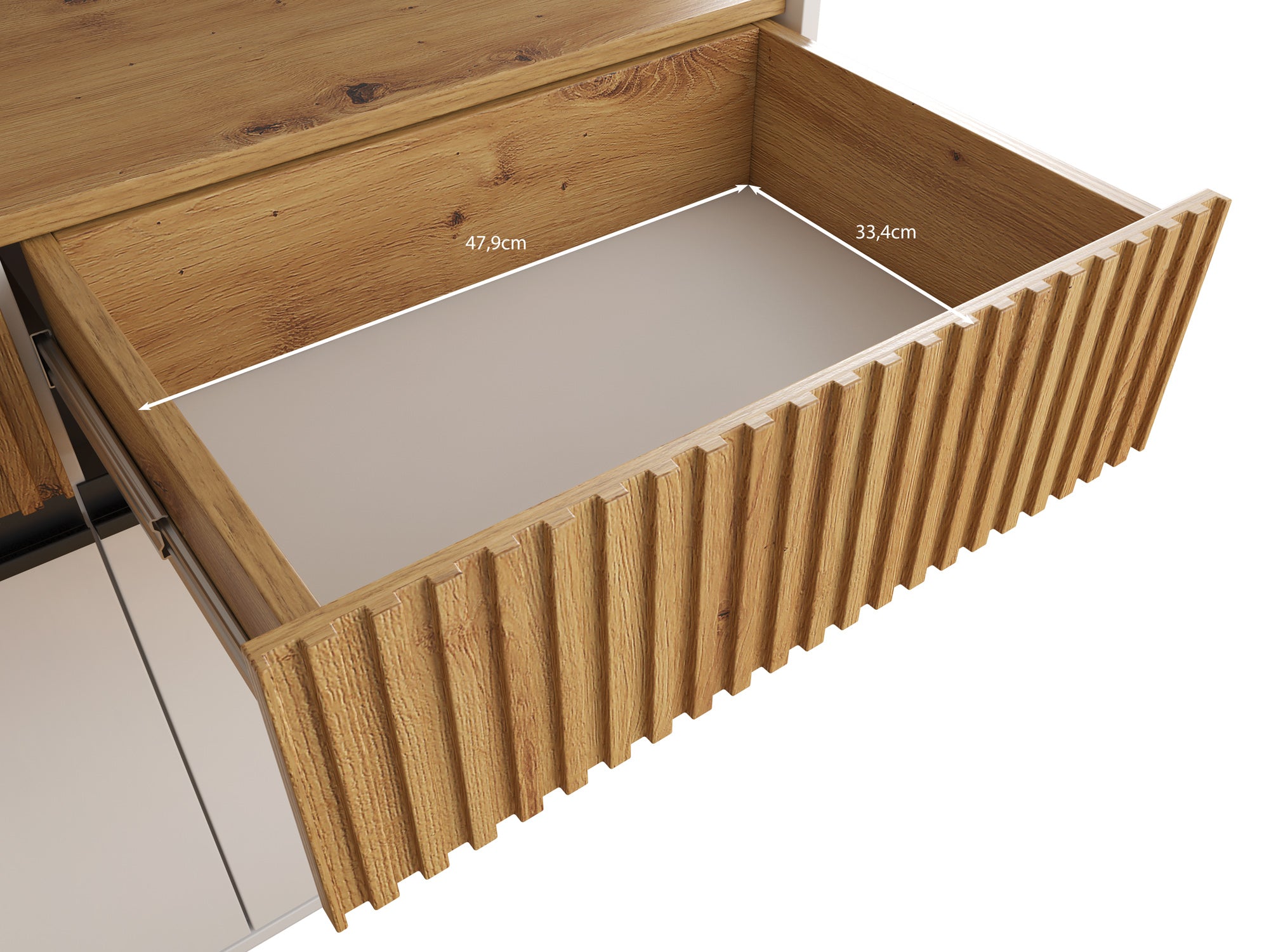 Dressoir Madeline - Wit - 166 cm