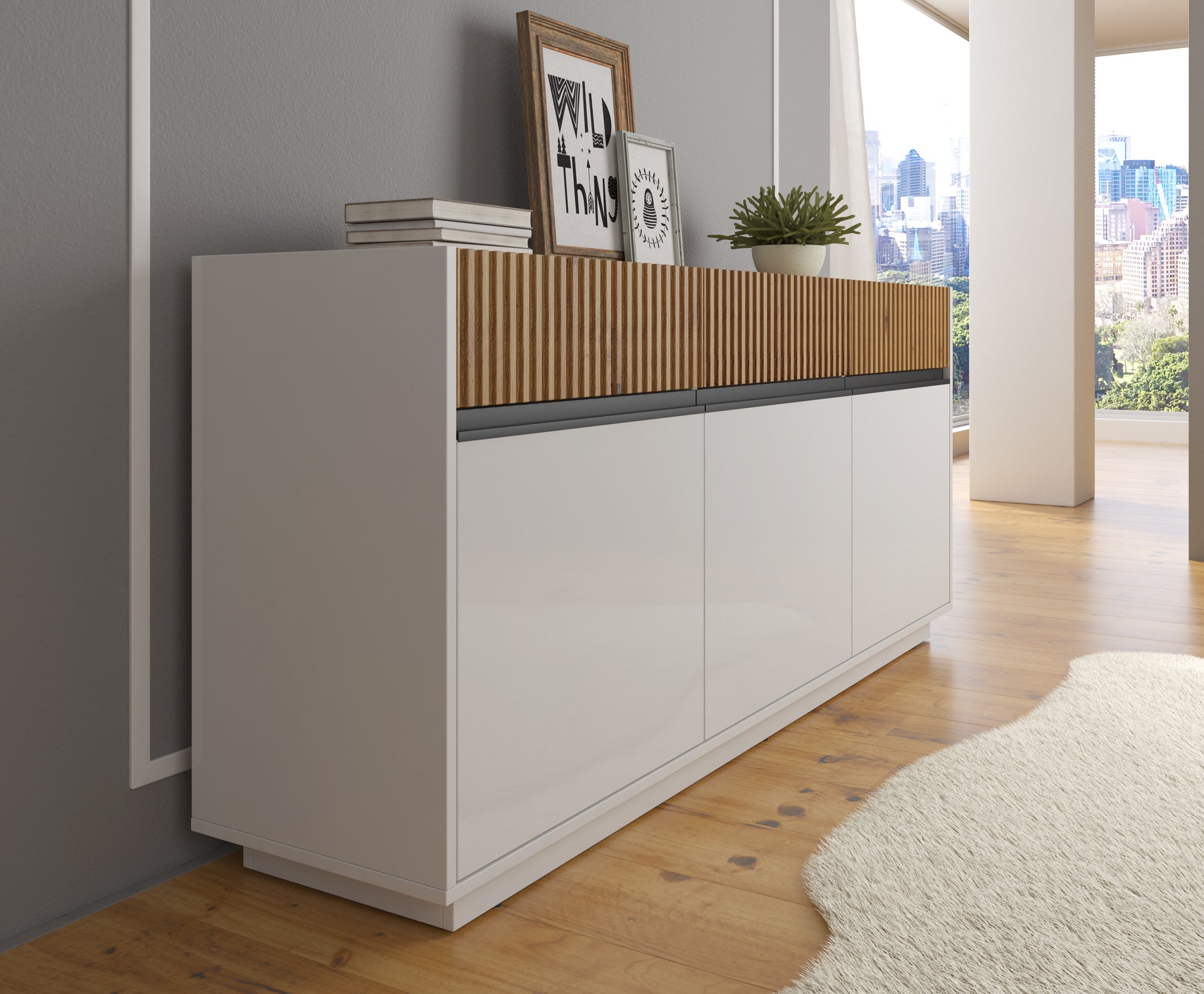 Dressoir Madeline - Wit - 166 cm