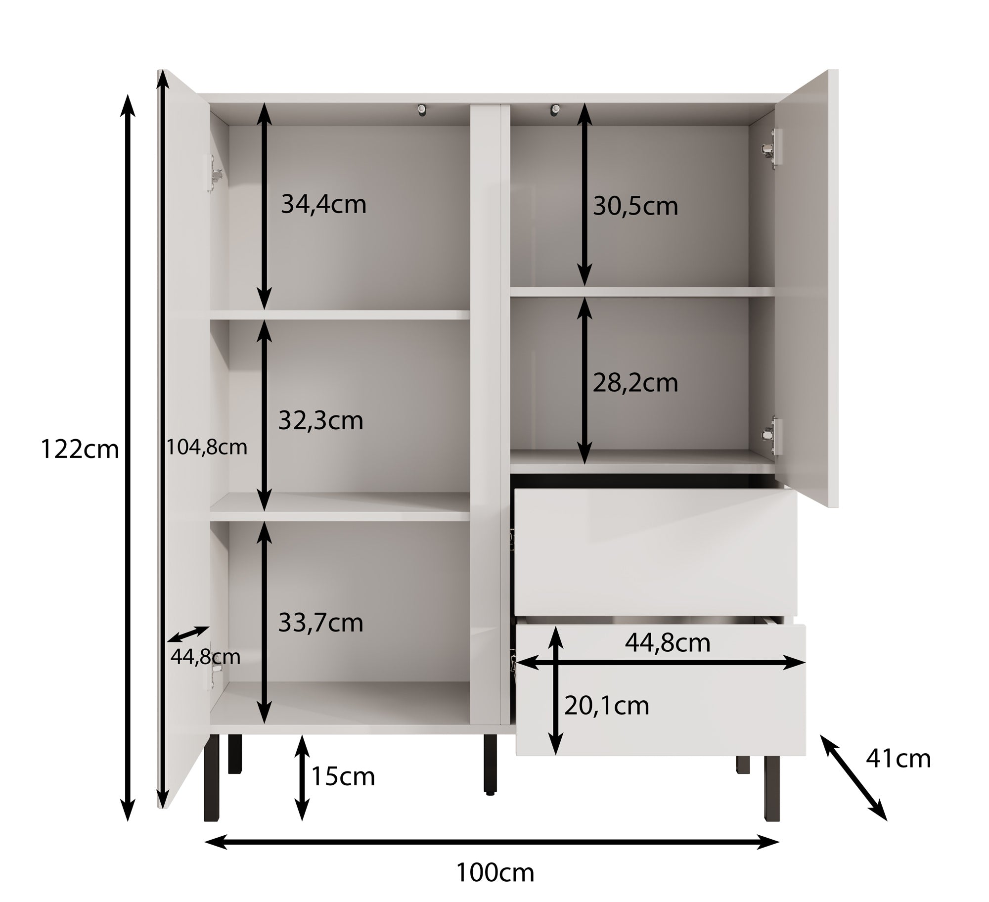 Margareth - Dressoir - Eiken - 100x41x122 cm
