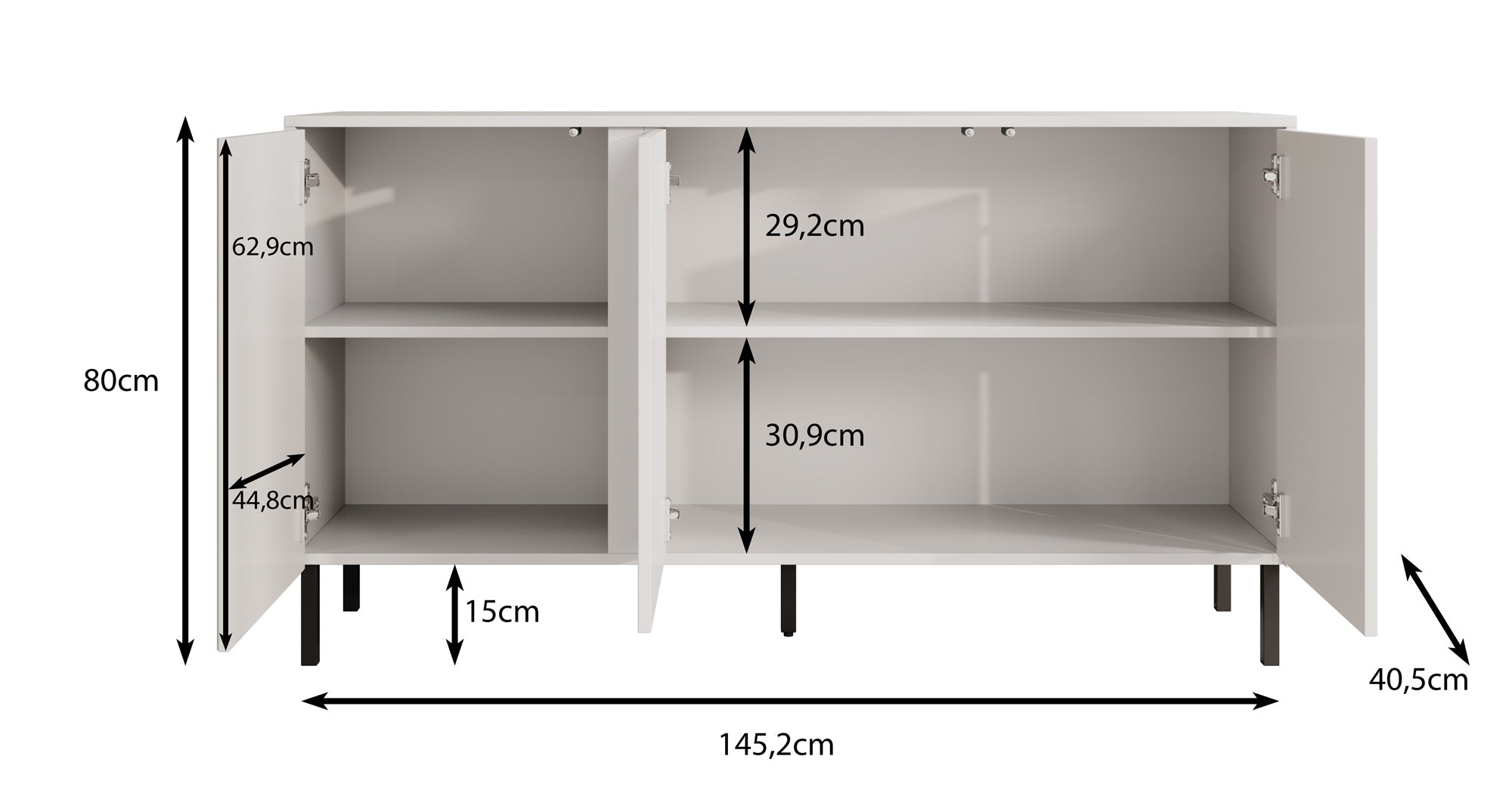 Margareth - Dressoir - Eiken - 145x41x80 cm