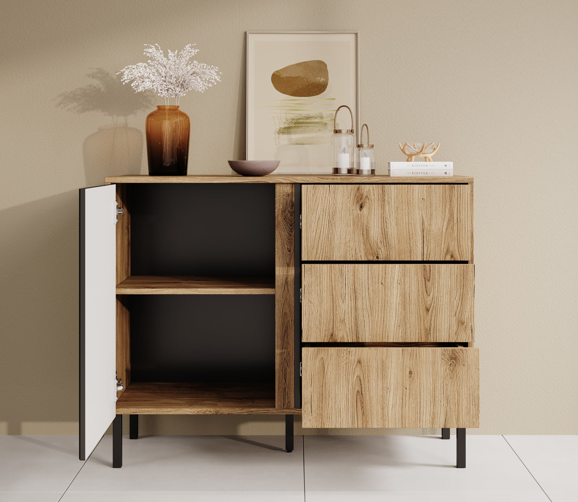 Margareth - Dressoir - Eiken - 100x41x80 cm