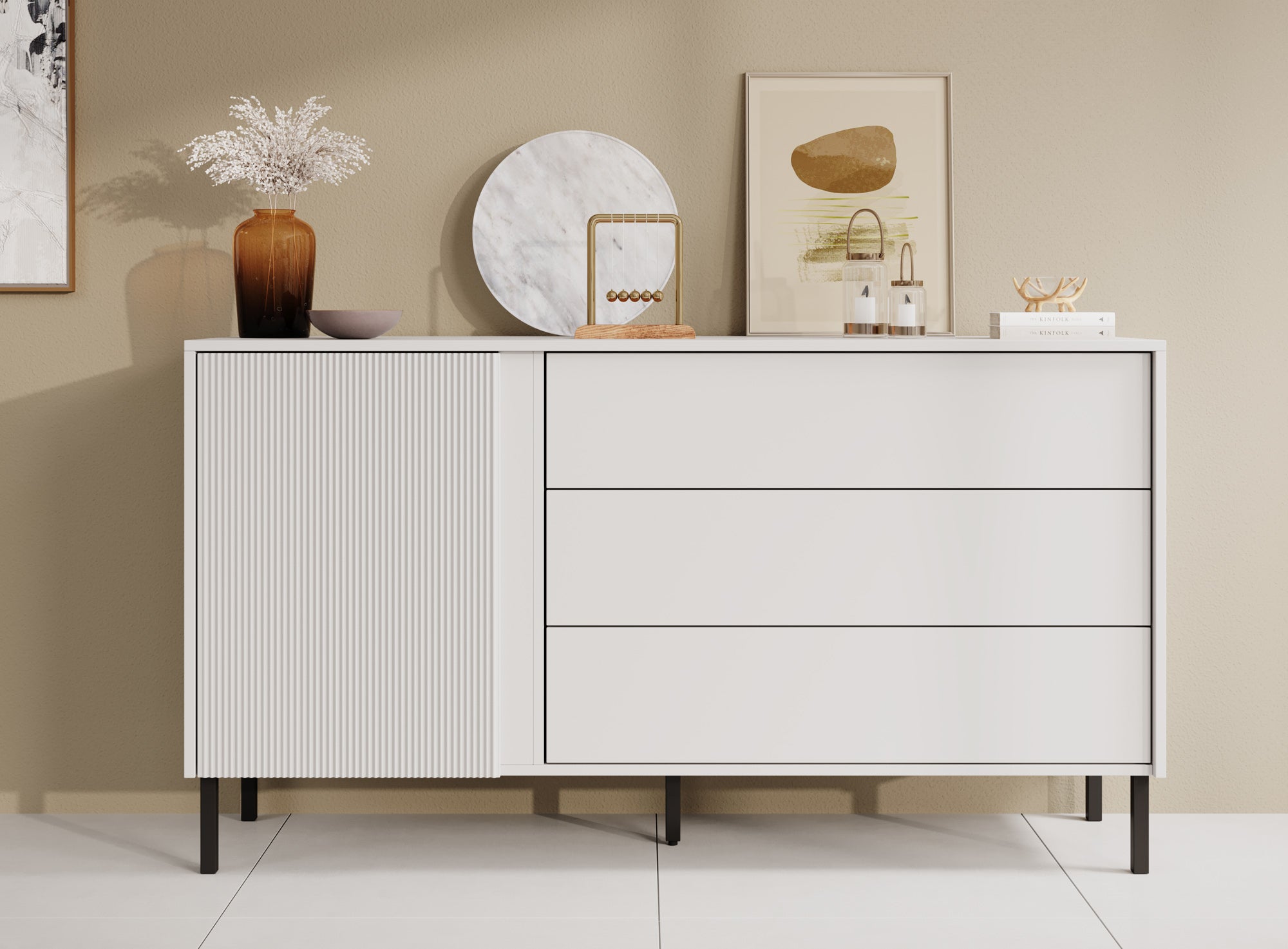 Margareth 2 - Dressoir - Wit - 145x41x80 cm