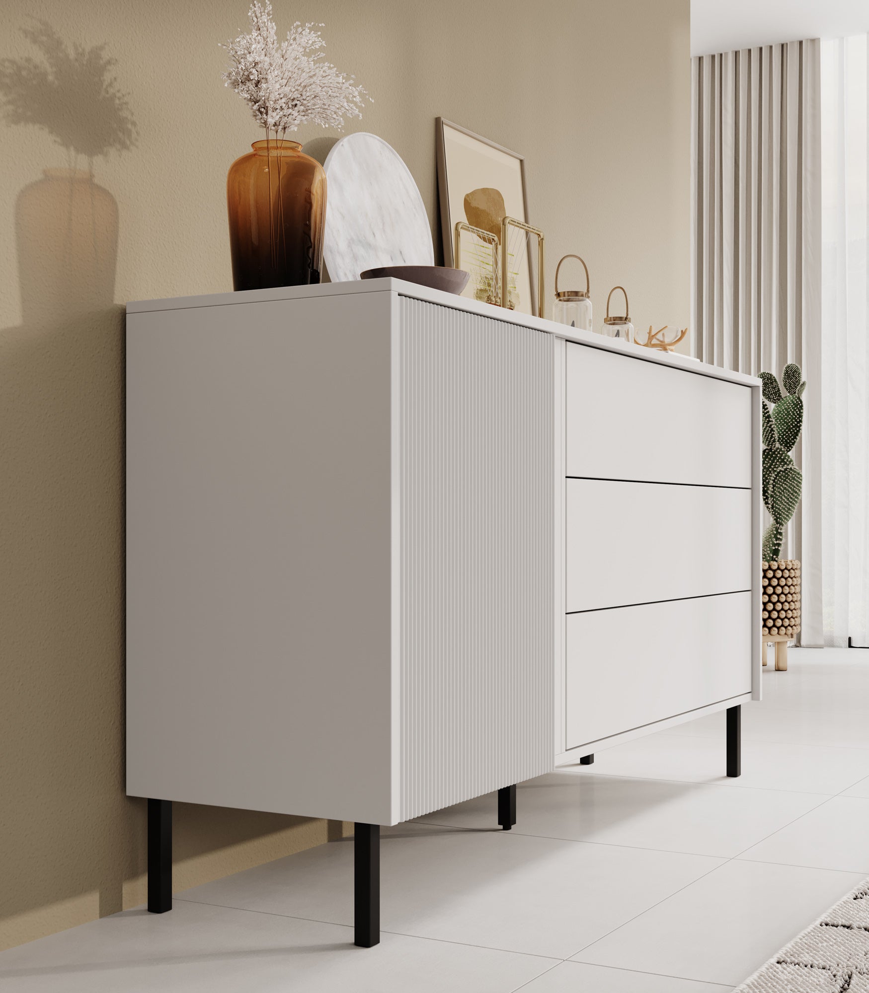 Margareth 2 - Dressoir - Wit - 145x41x80 cm
