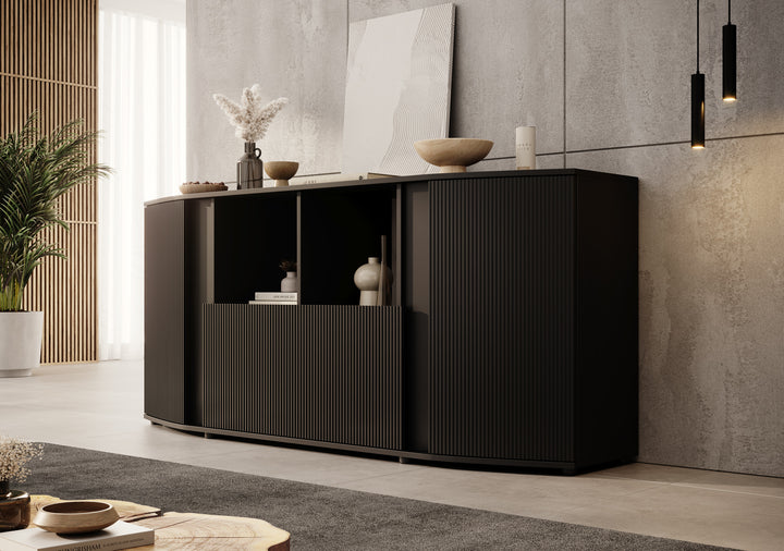 Minsk - Dressoir - Zwart - 179x47x82 cm