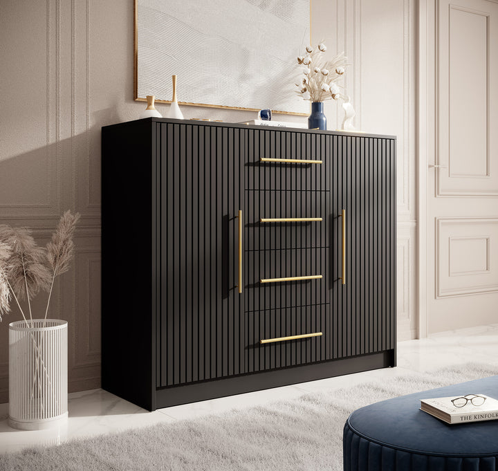 Mint - Dressoir - Mat zwart - 120x40x100 cm