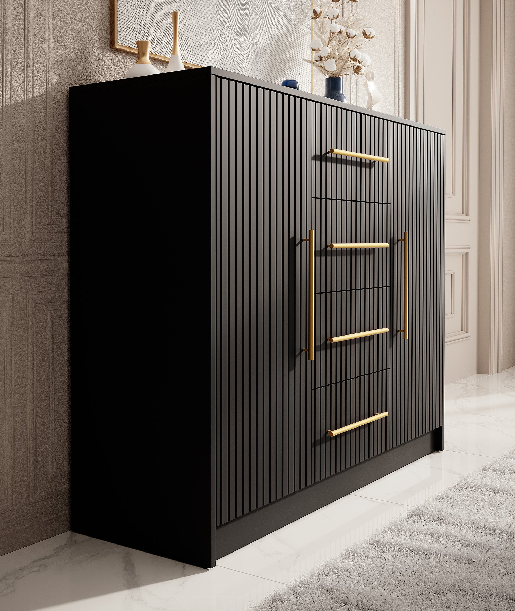 Mint - Dressoir - Mat zwart - 120x40x100 cm