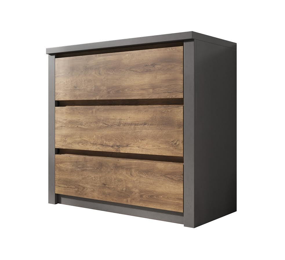 Monaco - Dressoir - Eiken/grijs - 90x43x80 cm