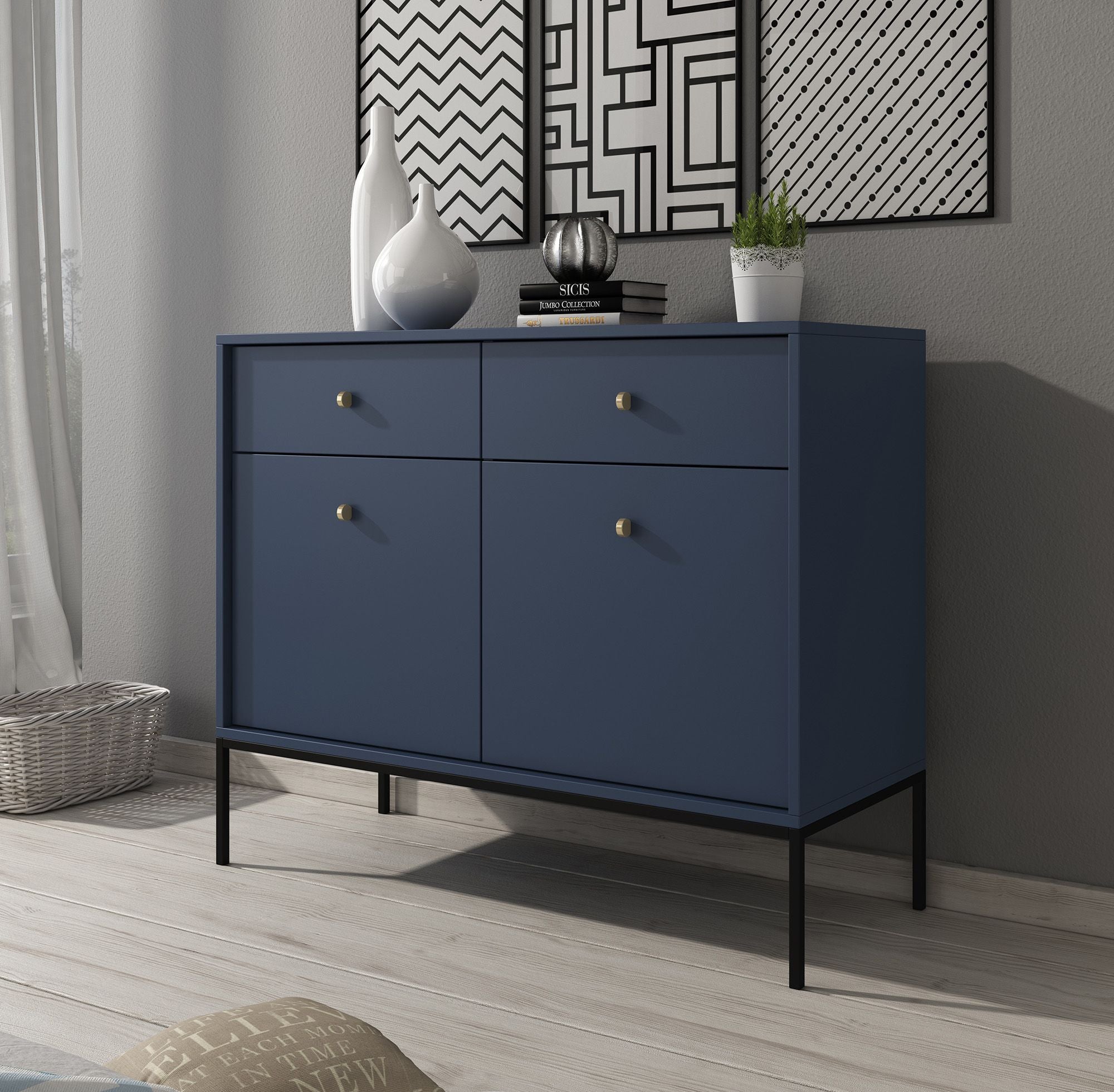 Moreno - Dressoir - Blauw - 104x39x83 cm