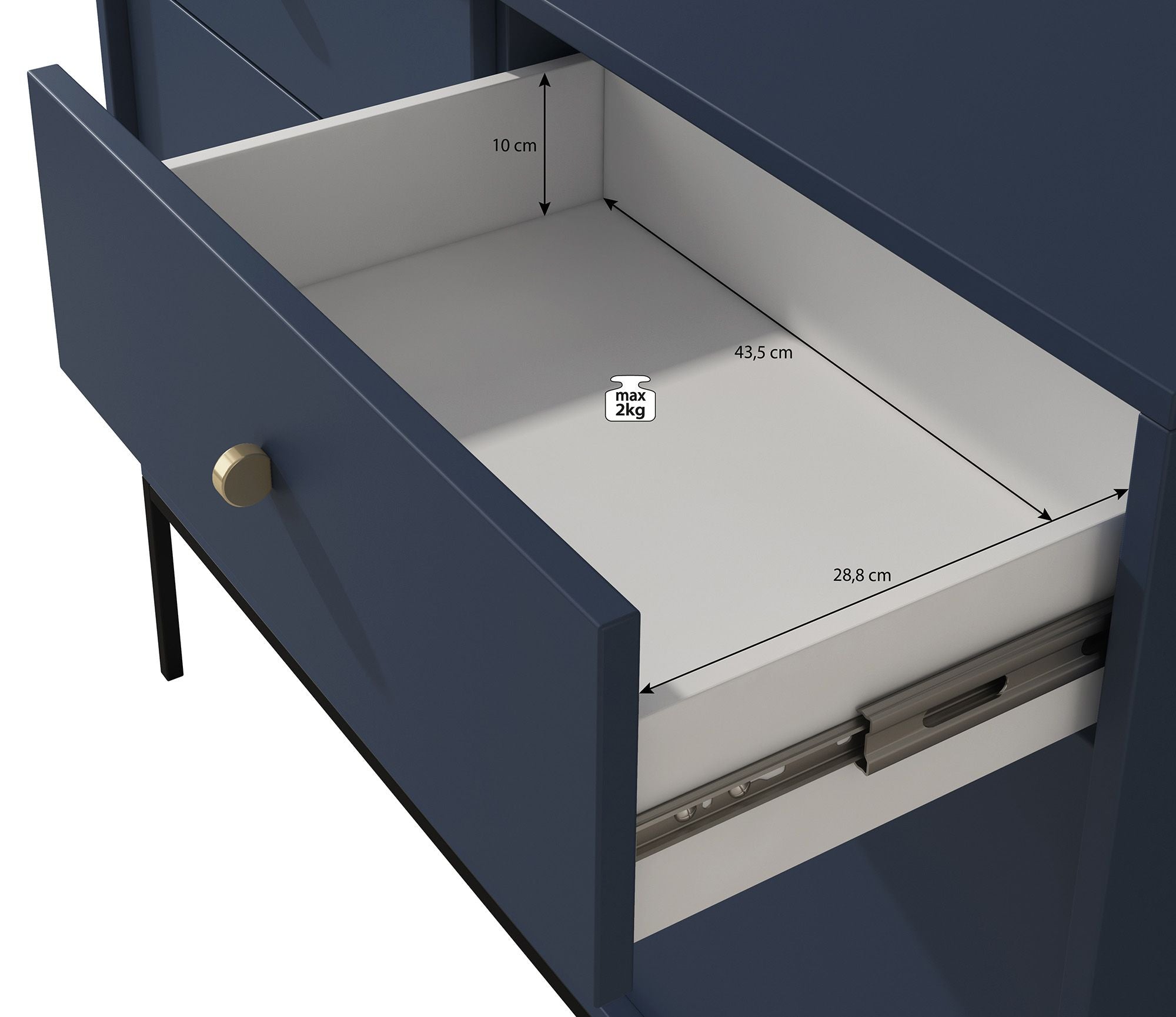 Moreno - Dressoir - Blauw - 104x39x83 cm