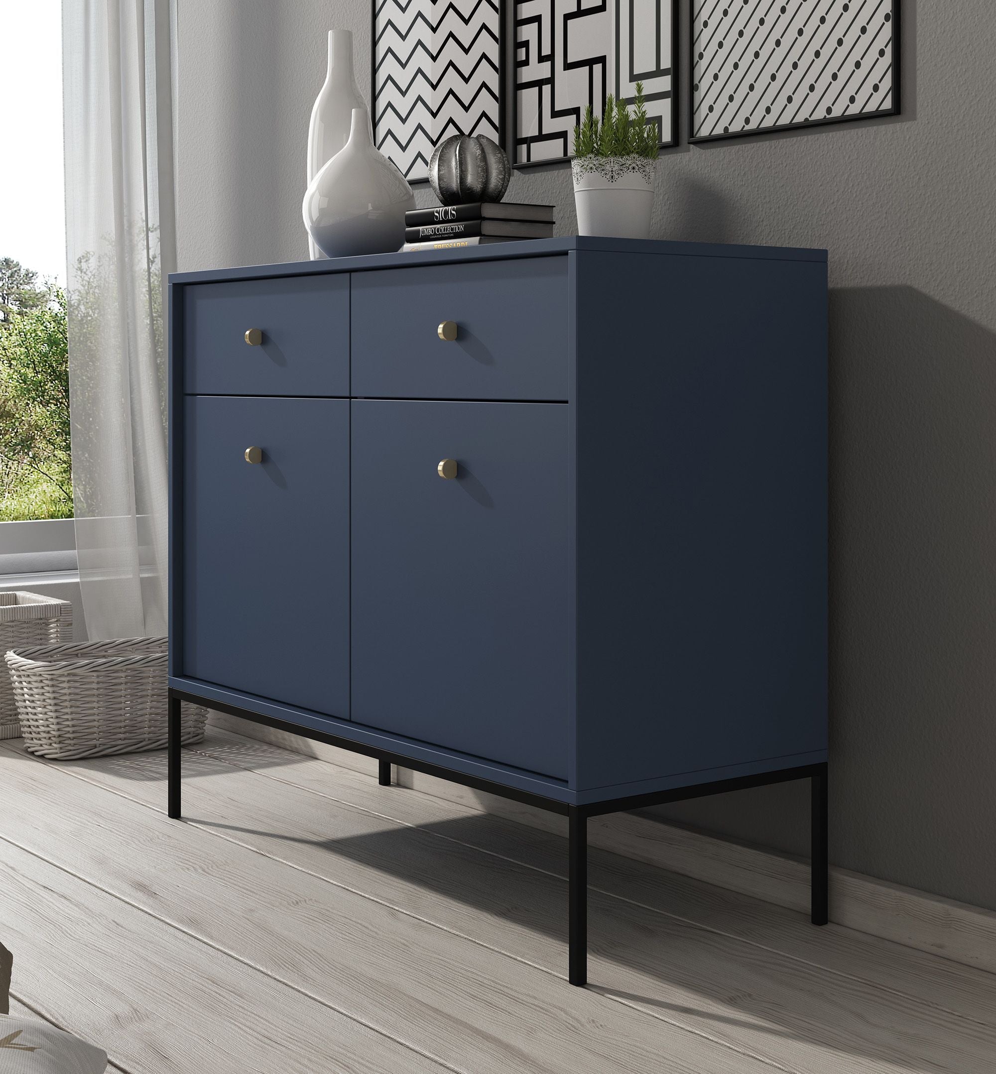 Moreno - Dressoir - Blauw - 104x39x83 cm