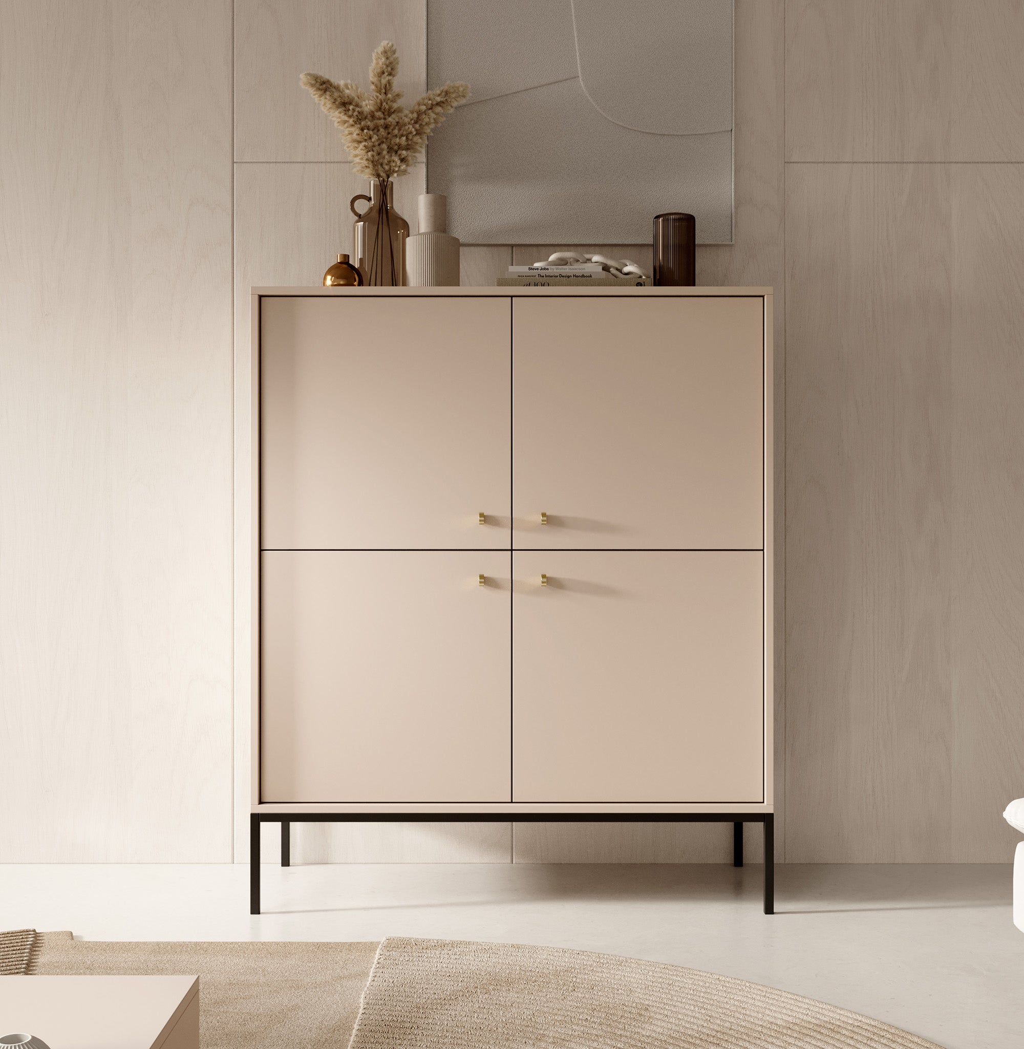 Moreno 2 - Dressoir - Beige - 104x39x125 cm