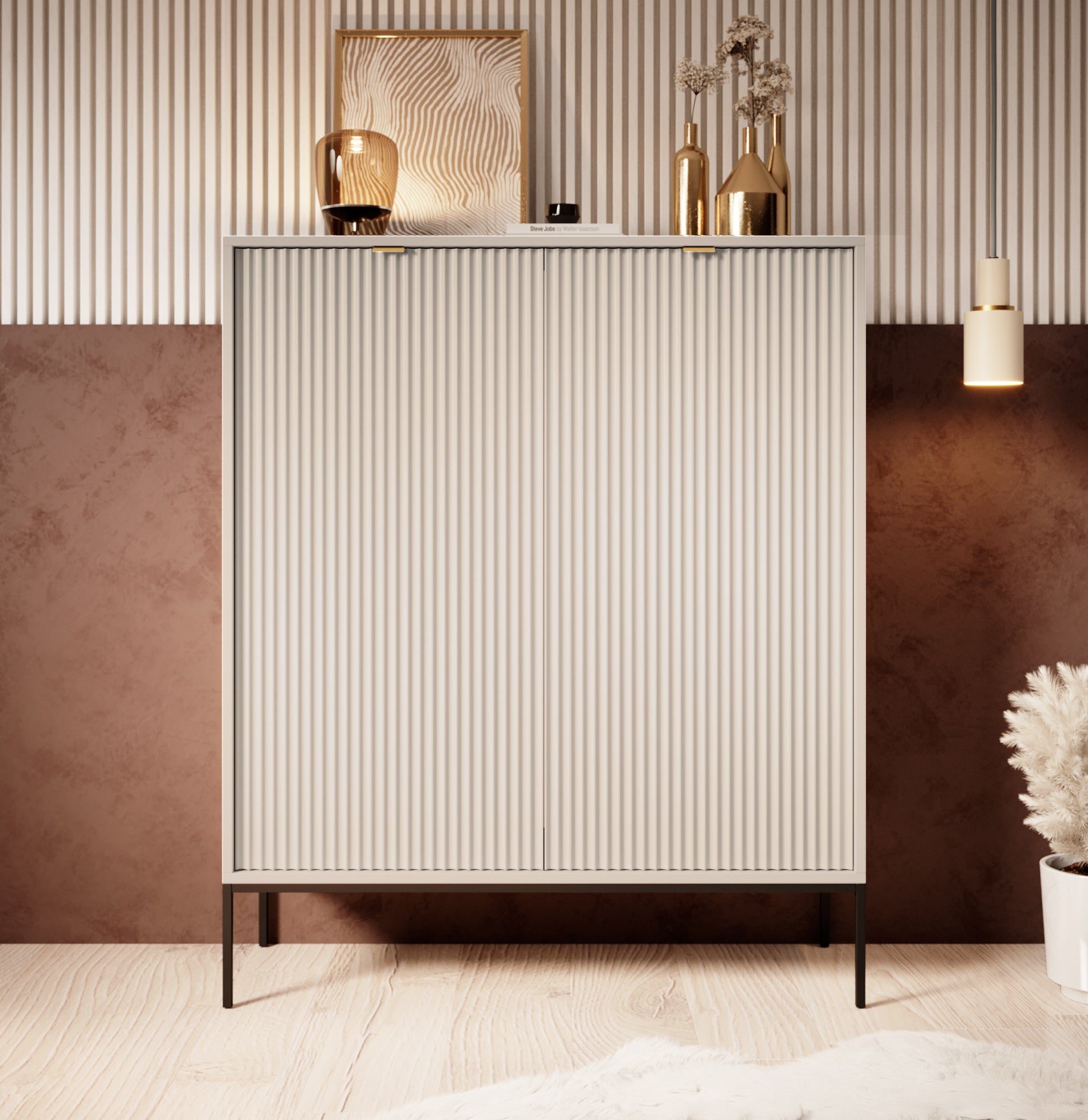 Navil - Dressoir - Beige - 104x39x125 cm