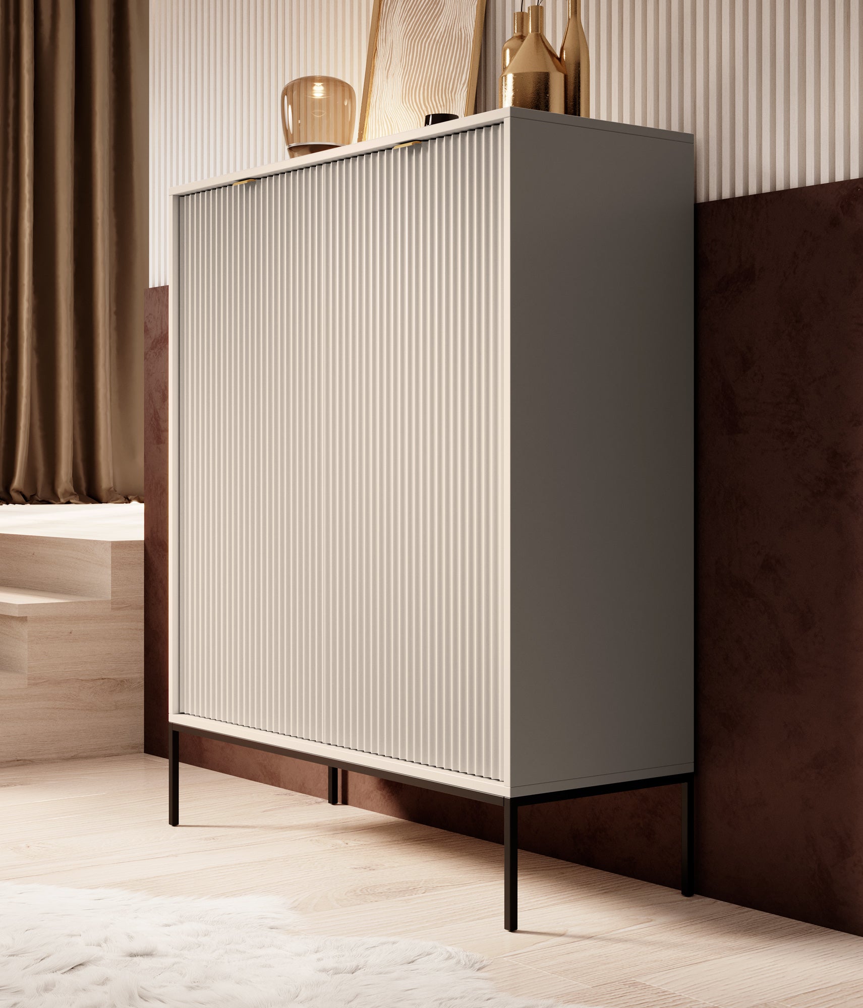 Navil - Dressoir - Beige - 104x39x125 cm