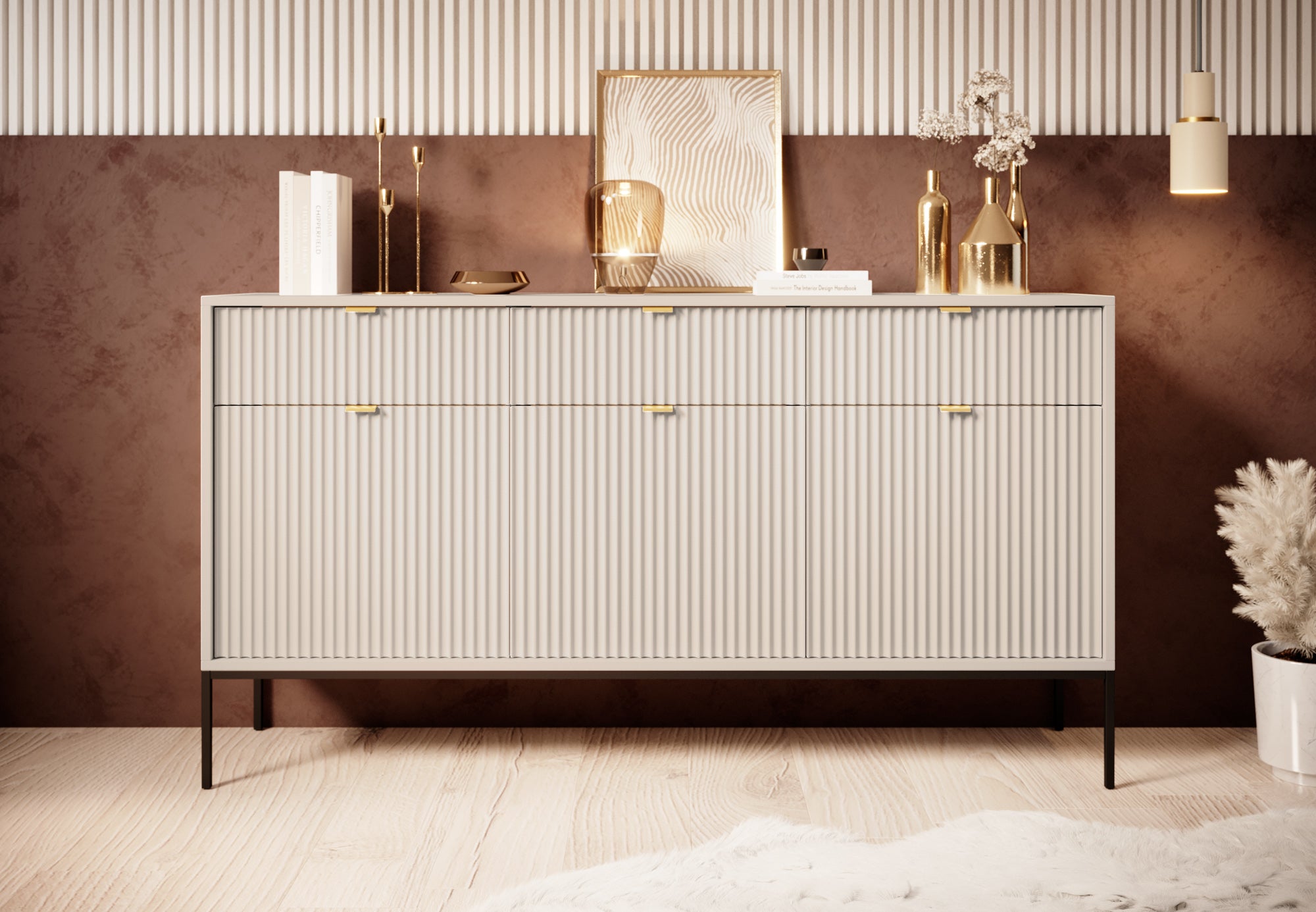 Navil - Dressoir - Beige - 154x39x83 cm