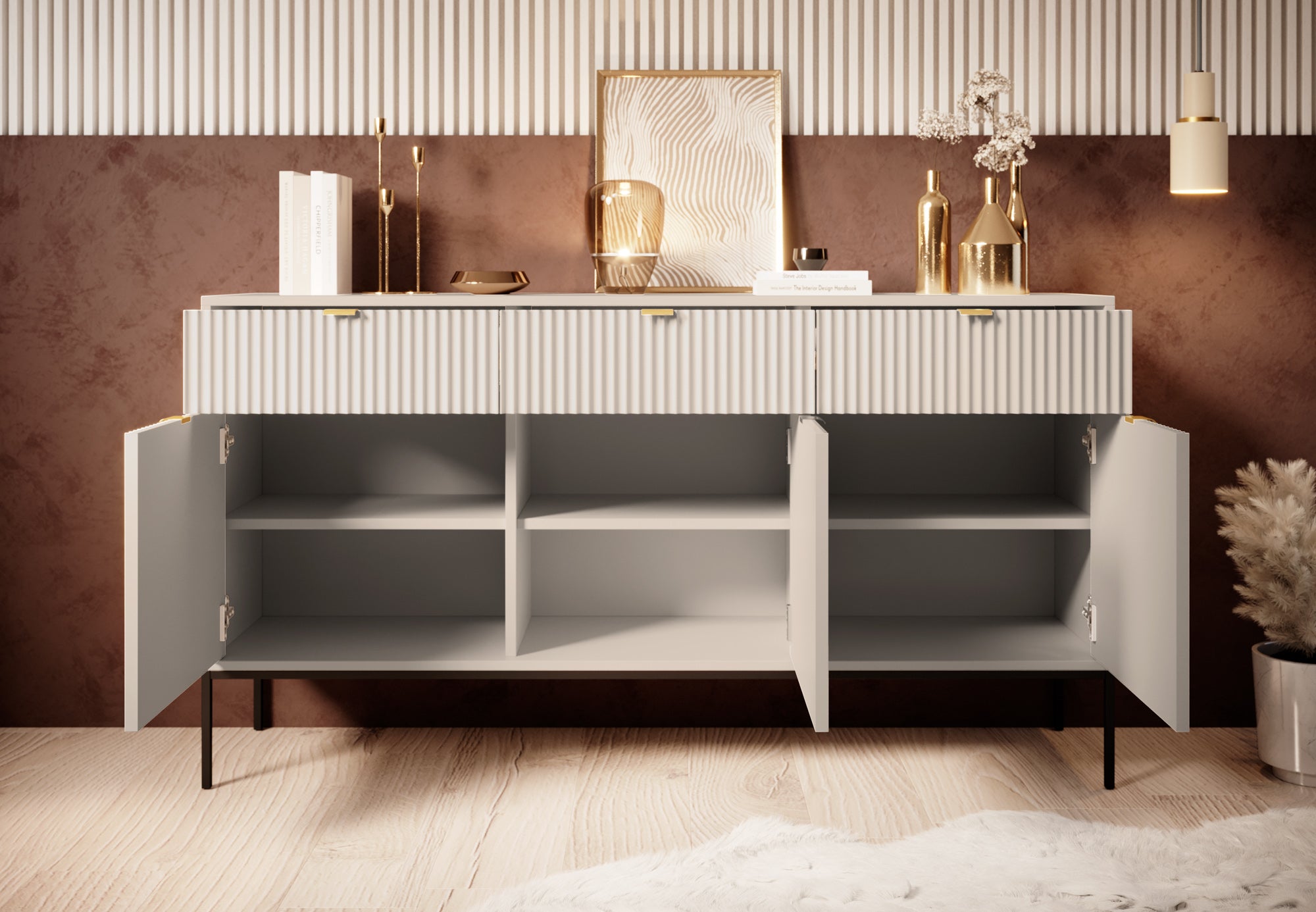 Navil - Dressoir - Beige - 154x39x83 cm
