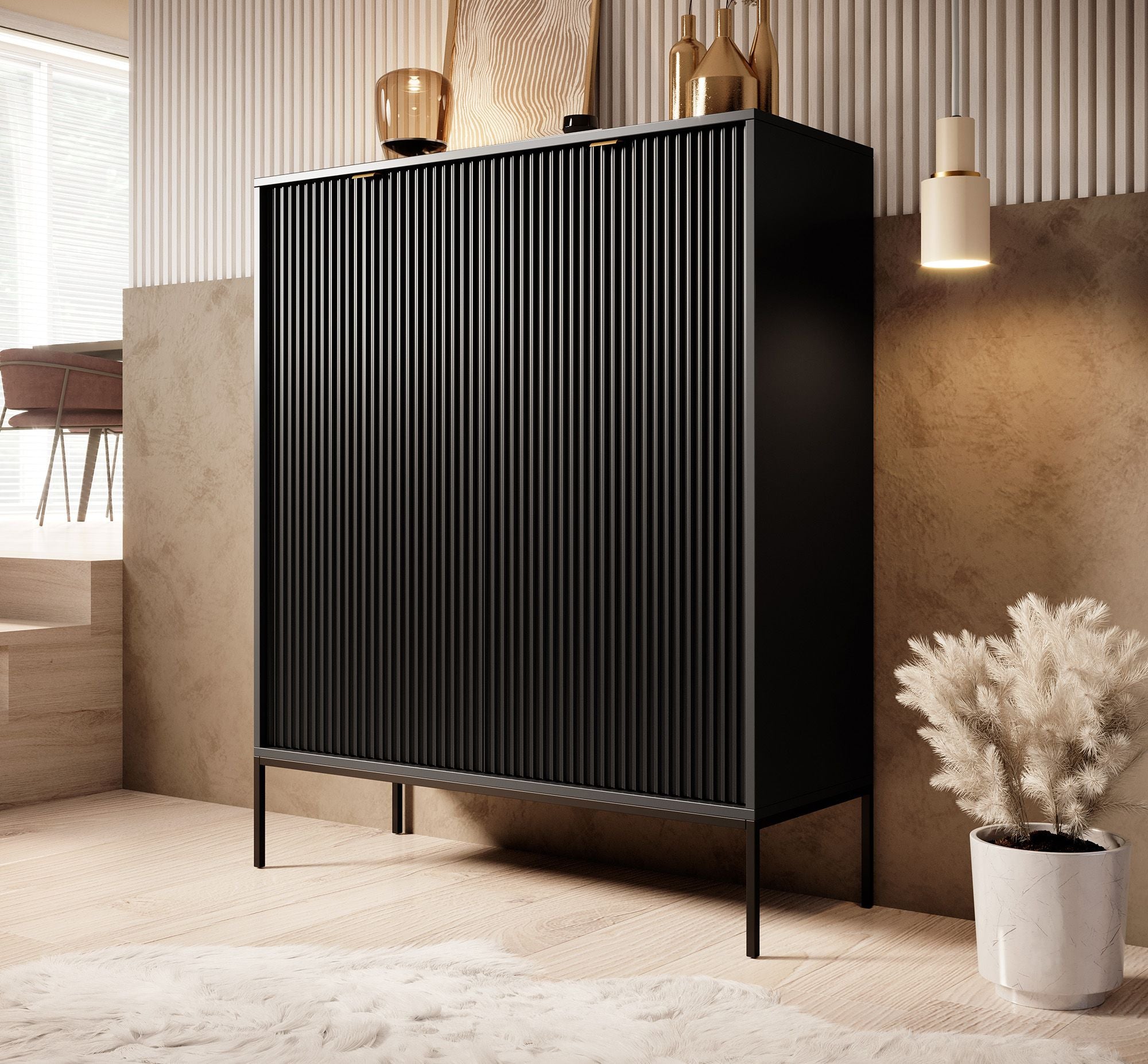 Navil - Dressoir - Zwart - 104x39x125 cm