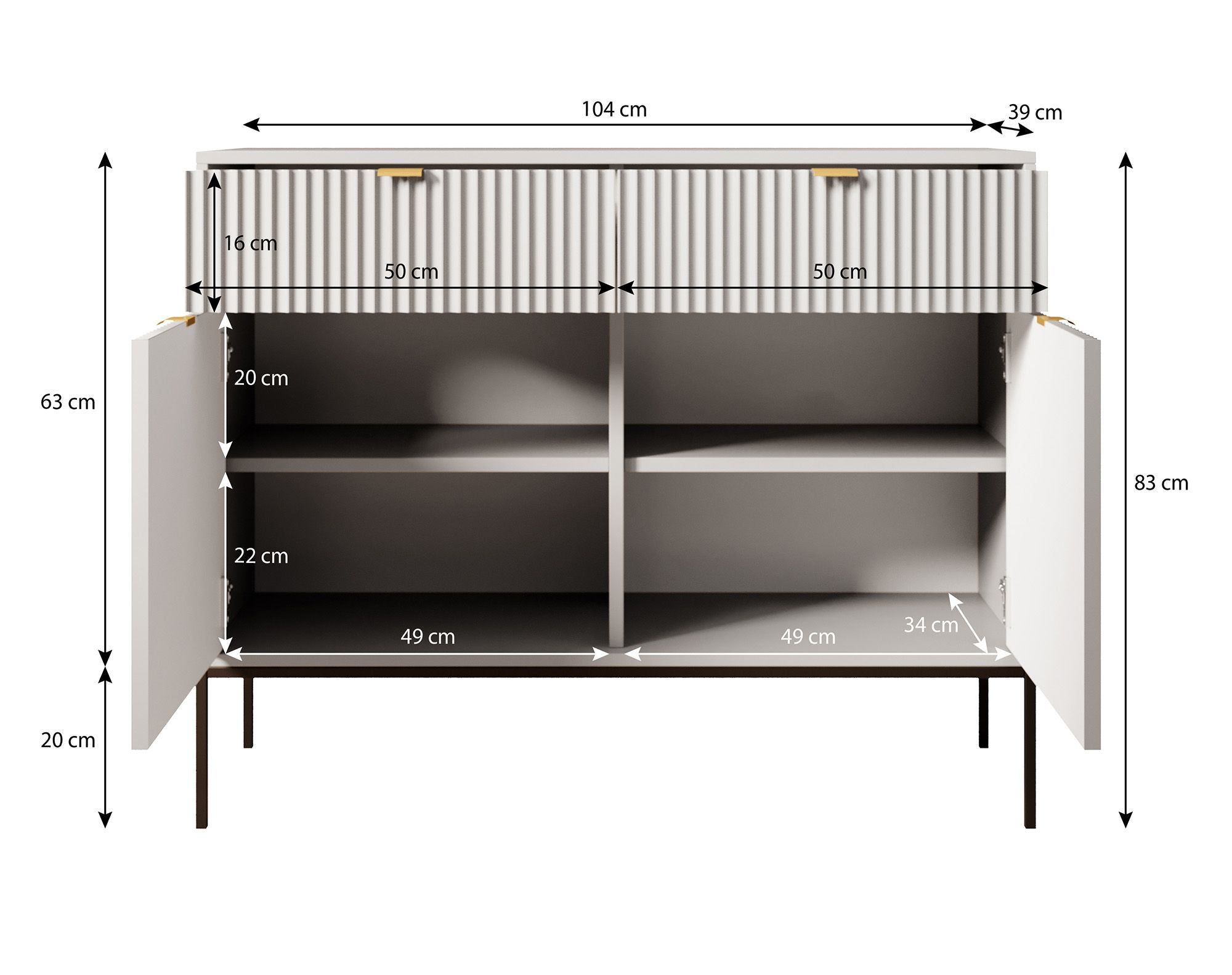 Navil 2 - Dressoir - Groen - 104x39x83 cm