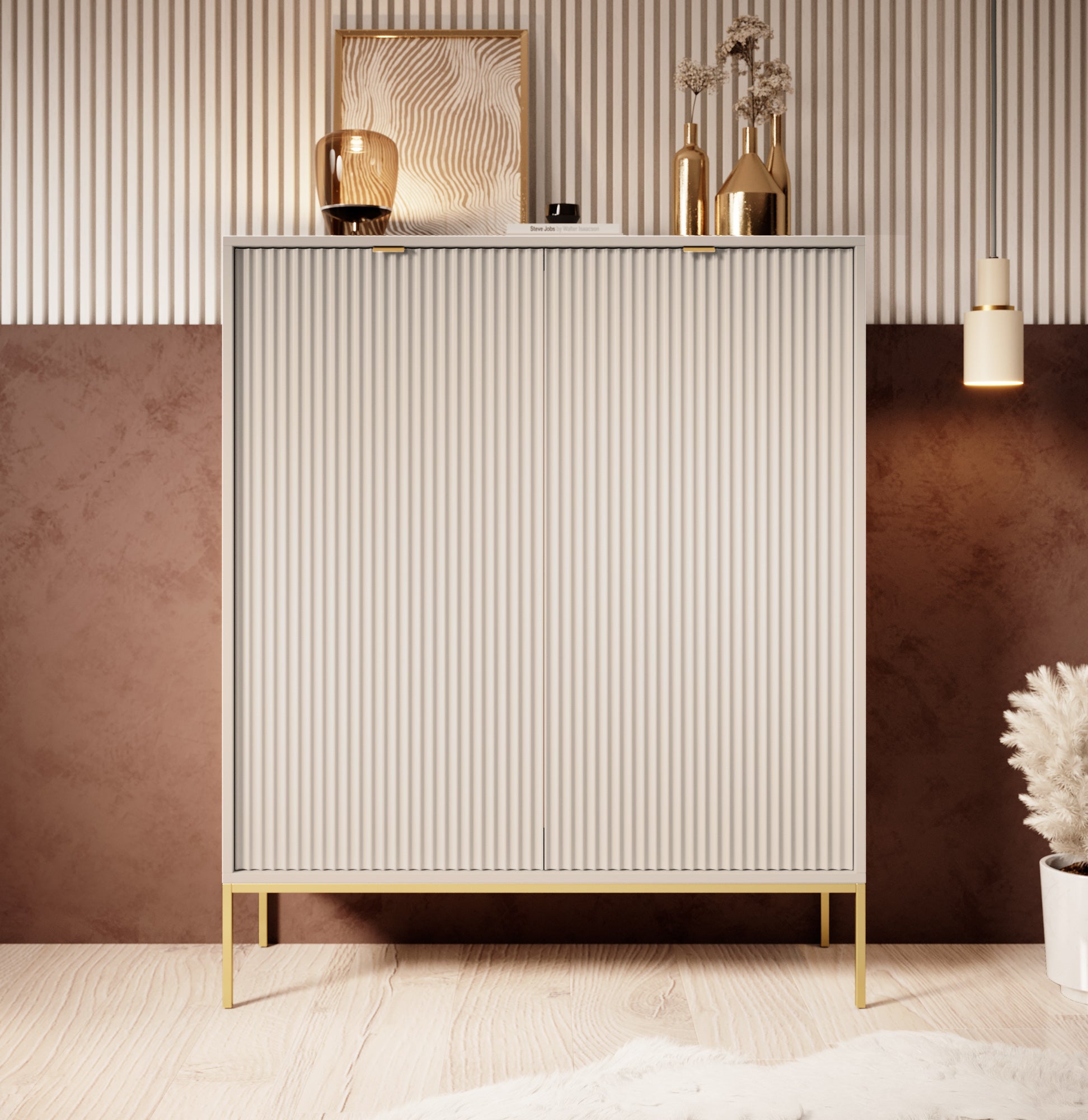 Navil 2 - Dressoir - Beige - 104x39x125 cm