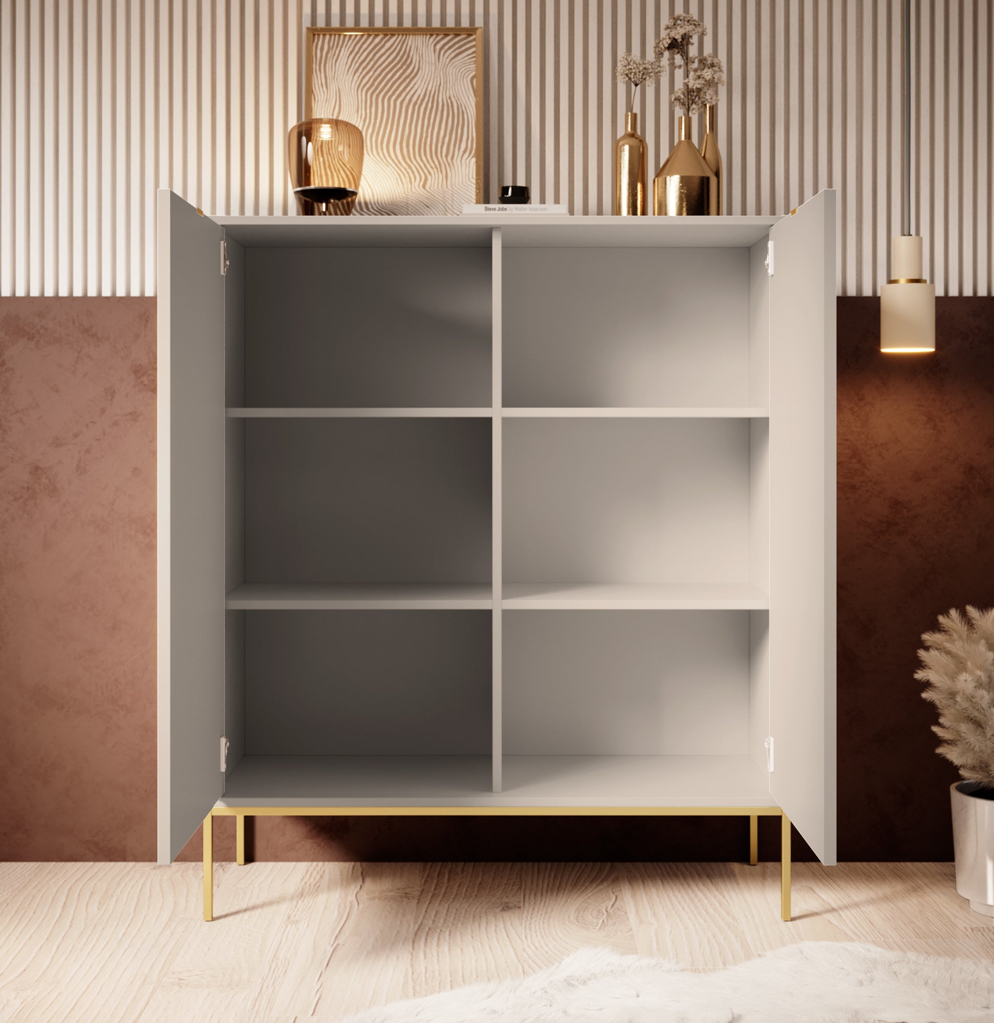 Navil 2 - Dressoir - Beige - 104x39x125 cm
