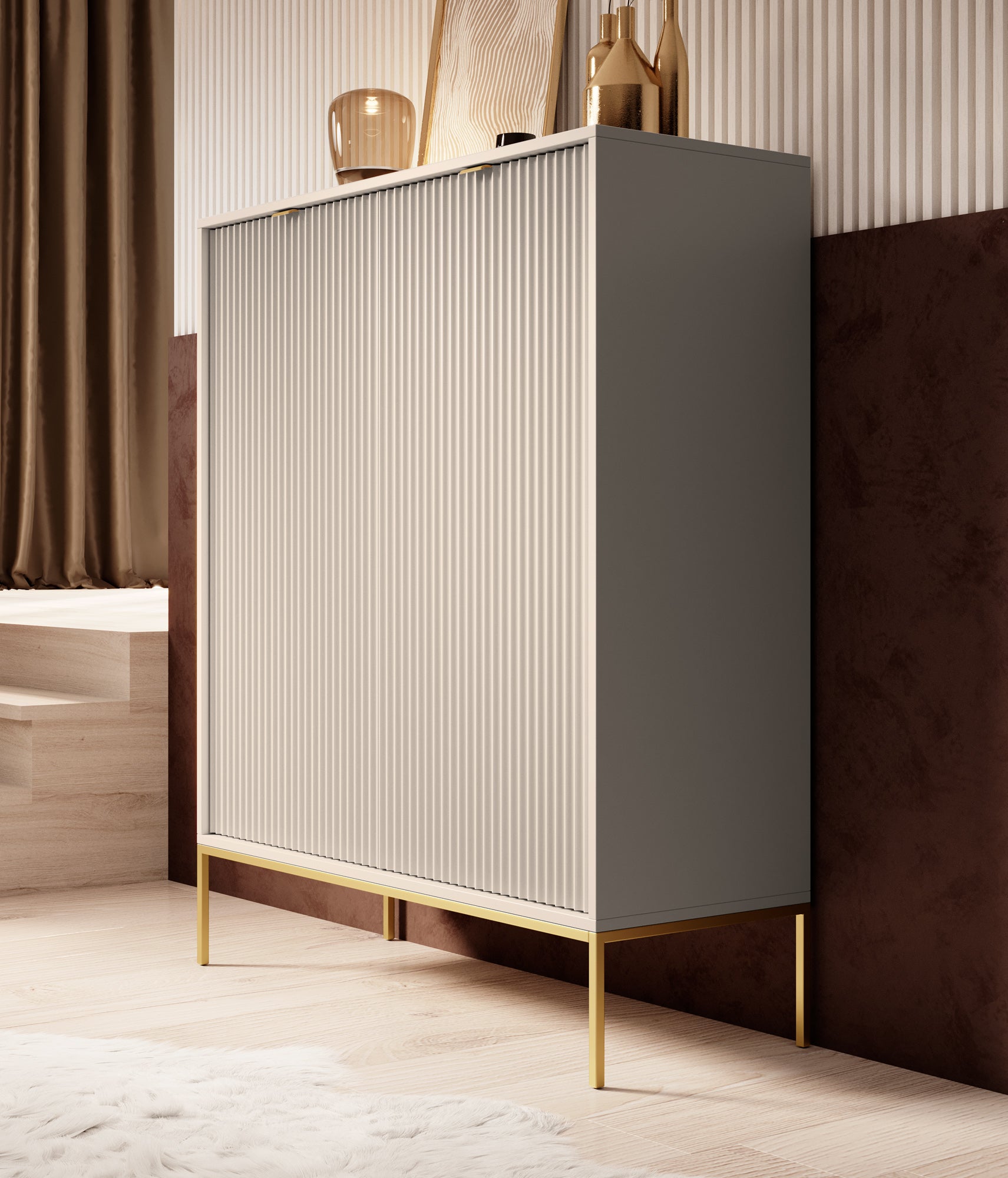 Navil 2 - Dressoir - Beige - 104x39x125 cm