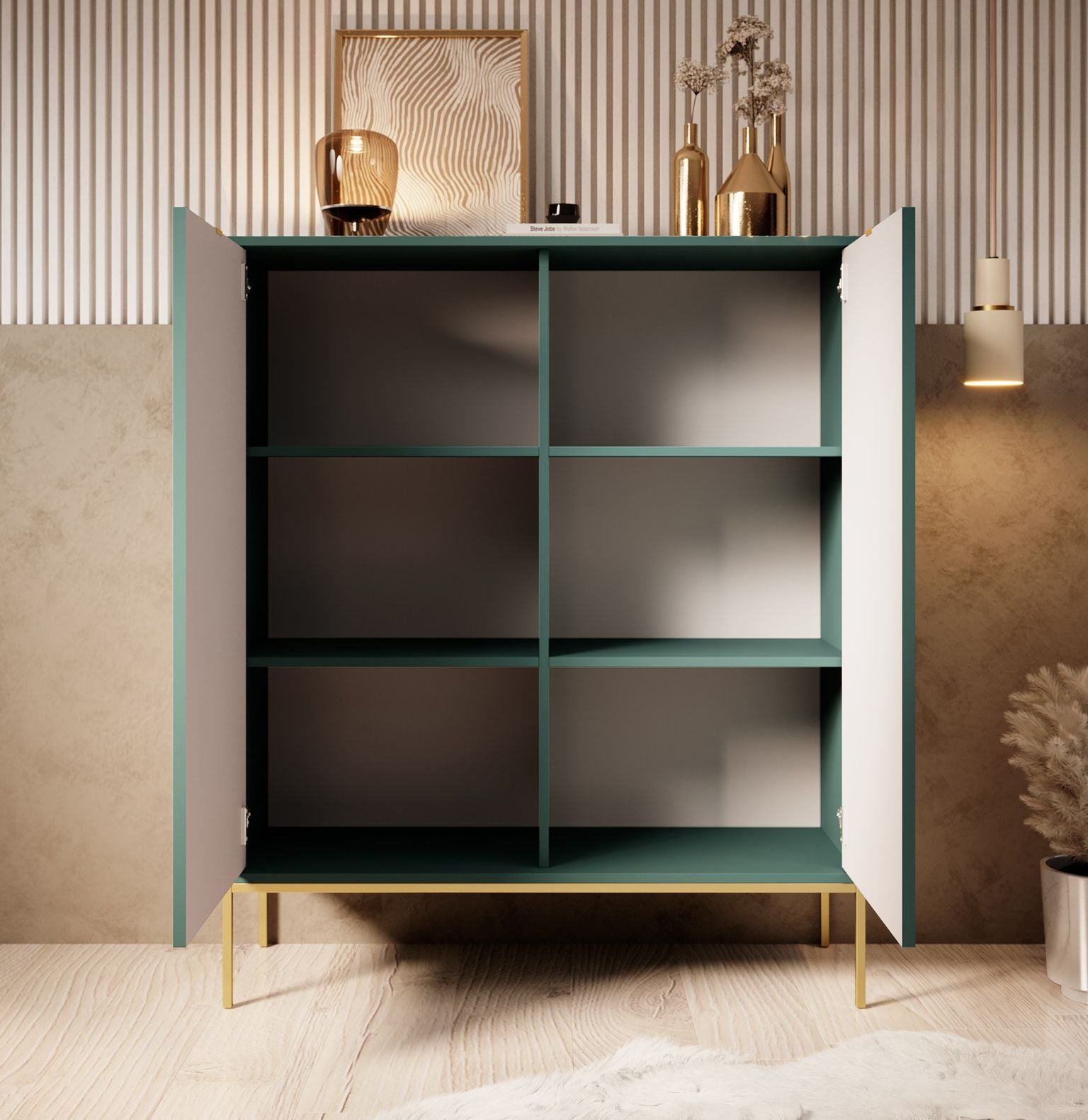 Navil 2 - Dressoir - Groen - 104x39x125 cm