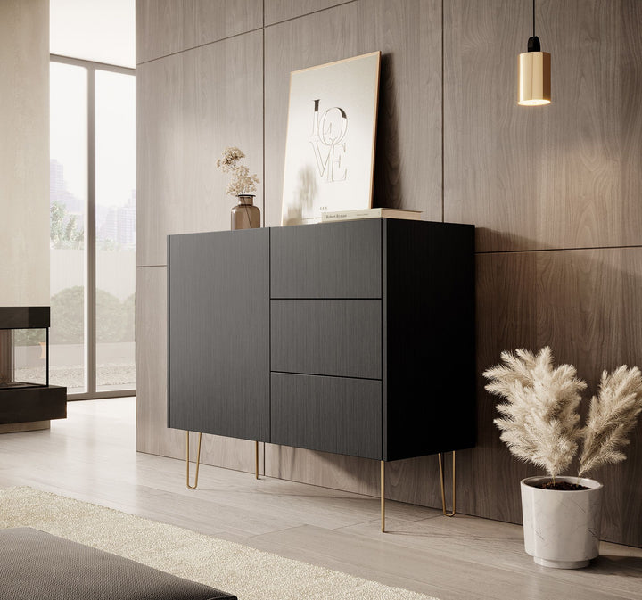 Hacienda - Dressoir - Zwart - 97x37x83 cm