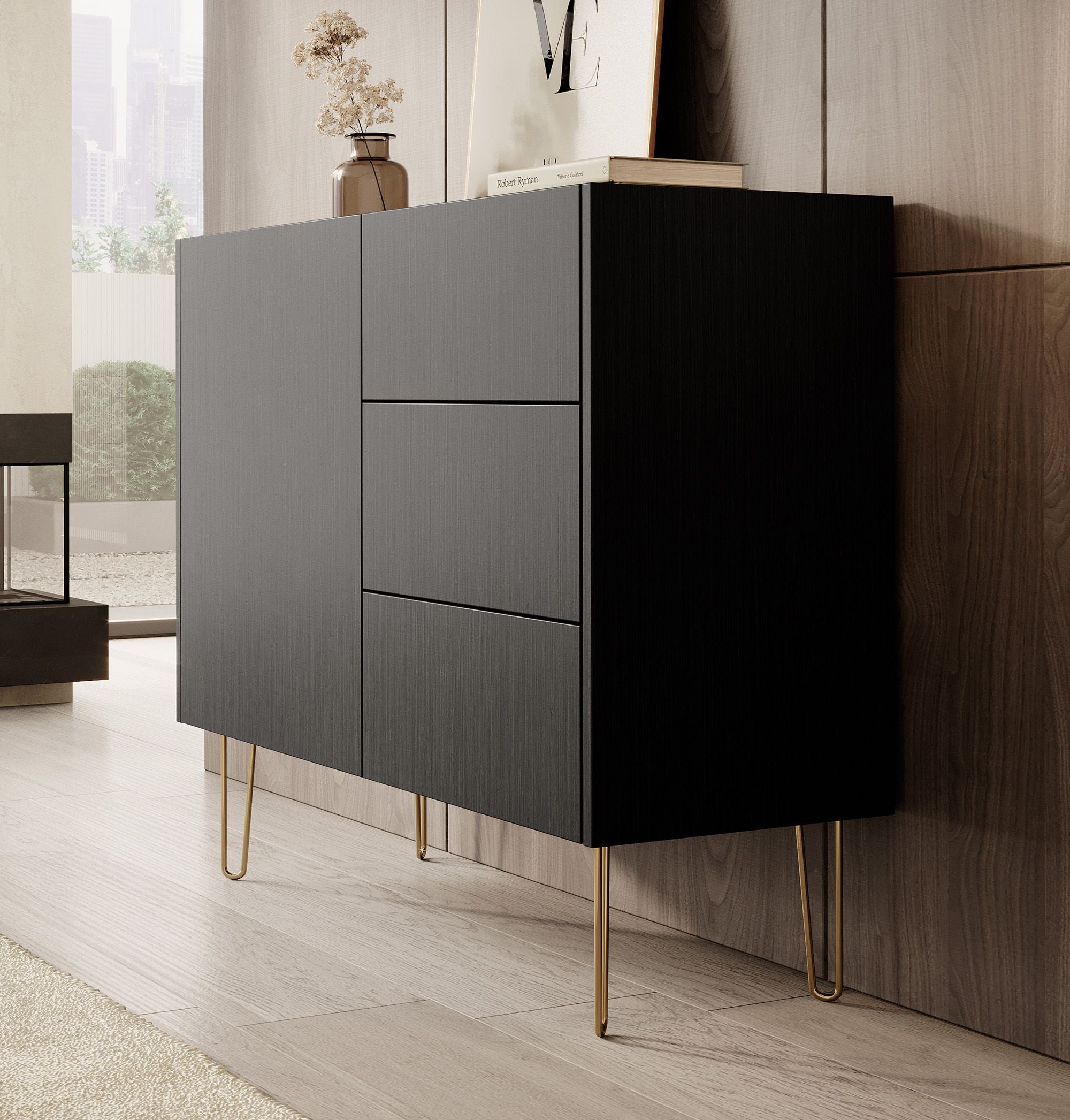 Hacienda - Dressoir - Zwart - 97x37x83 cm