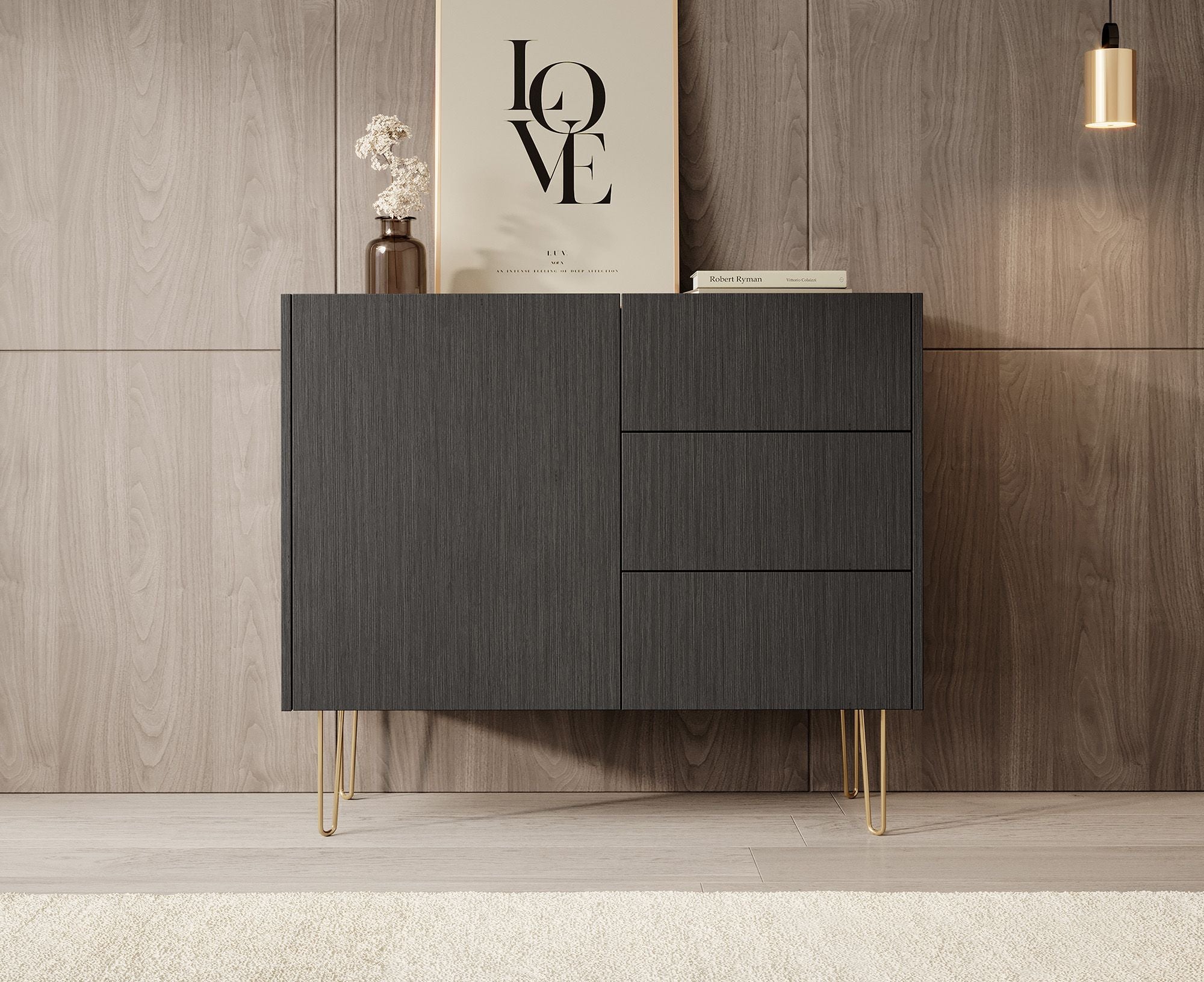 Hacienda - Dressoir - Zwart - 97x37x83 cm