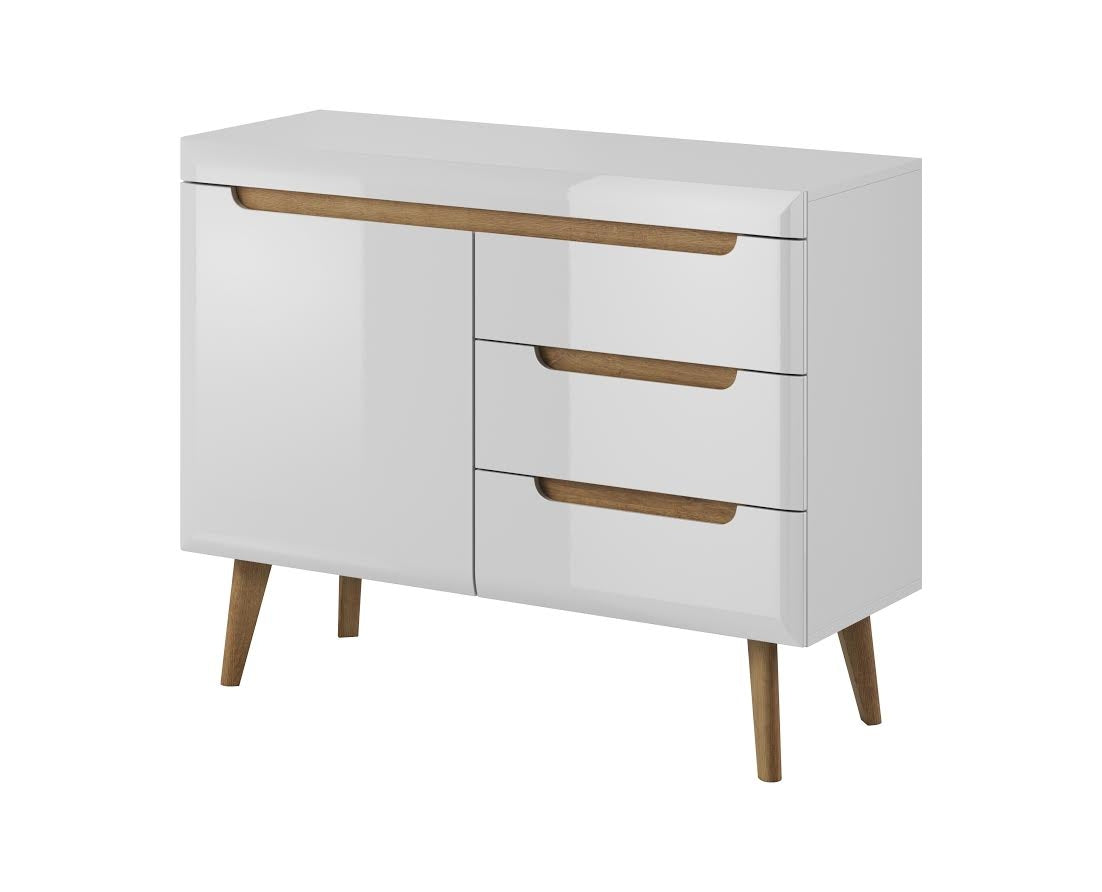 Nebraska - Dressoir - Wit/eiken - 107x40x83 cm
