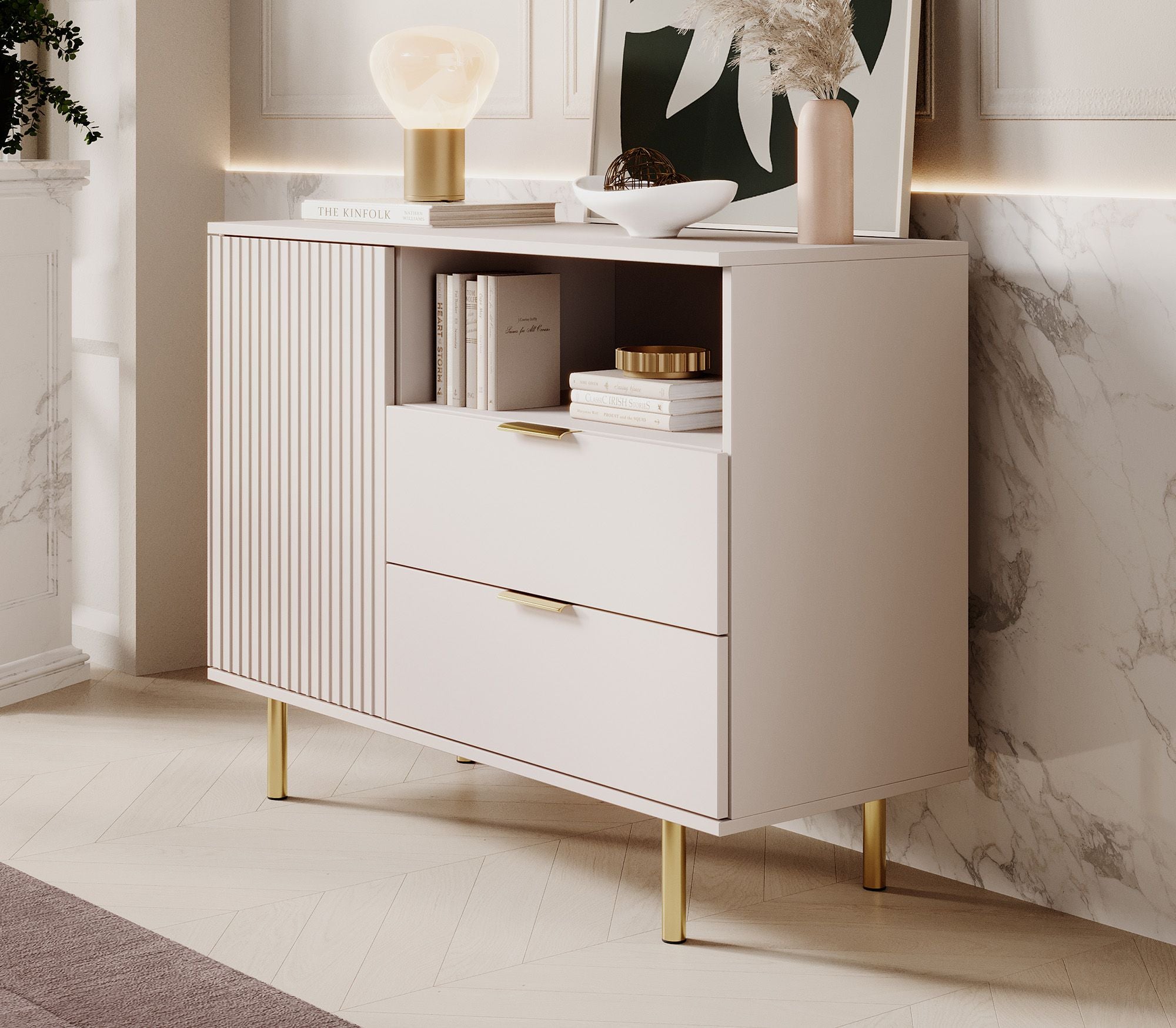 Nicola - Dressoir - Beige - 107x41x80 cm