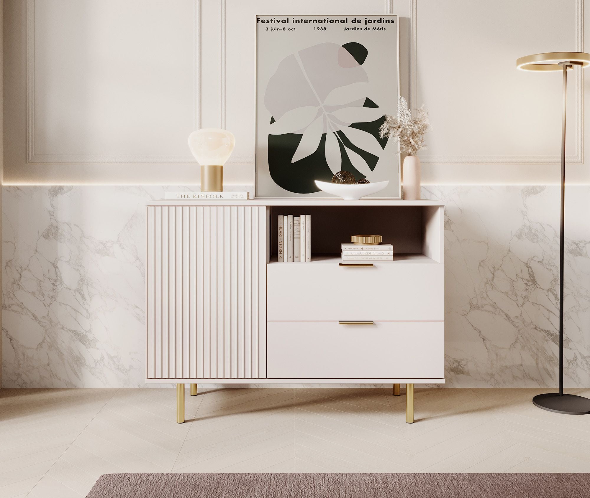 Nicola - Dressoir - Beige - 107x41x80 cm