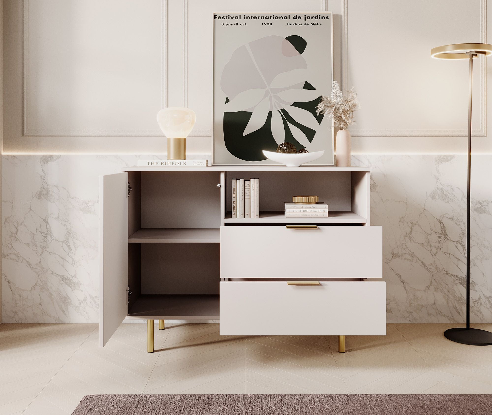 Nicola - Dressoir - Beige - 107x41x80 cm