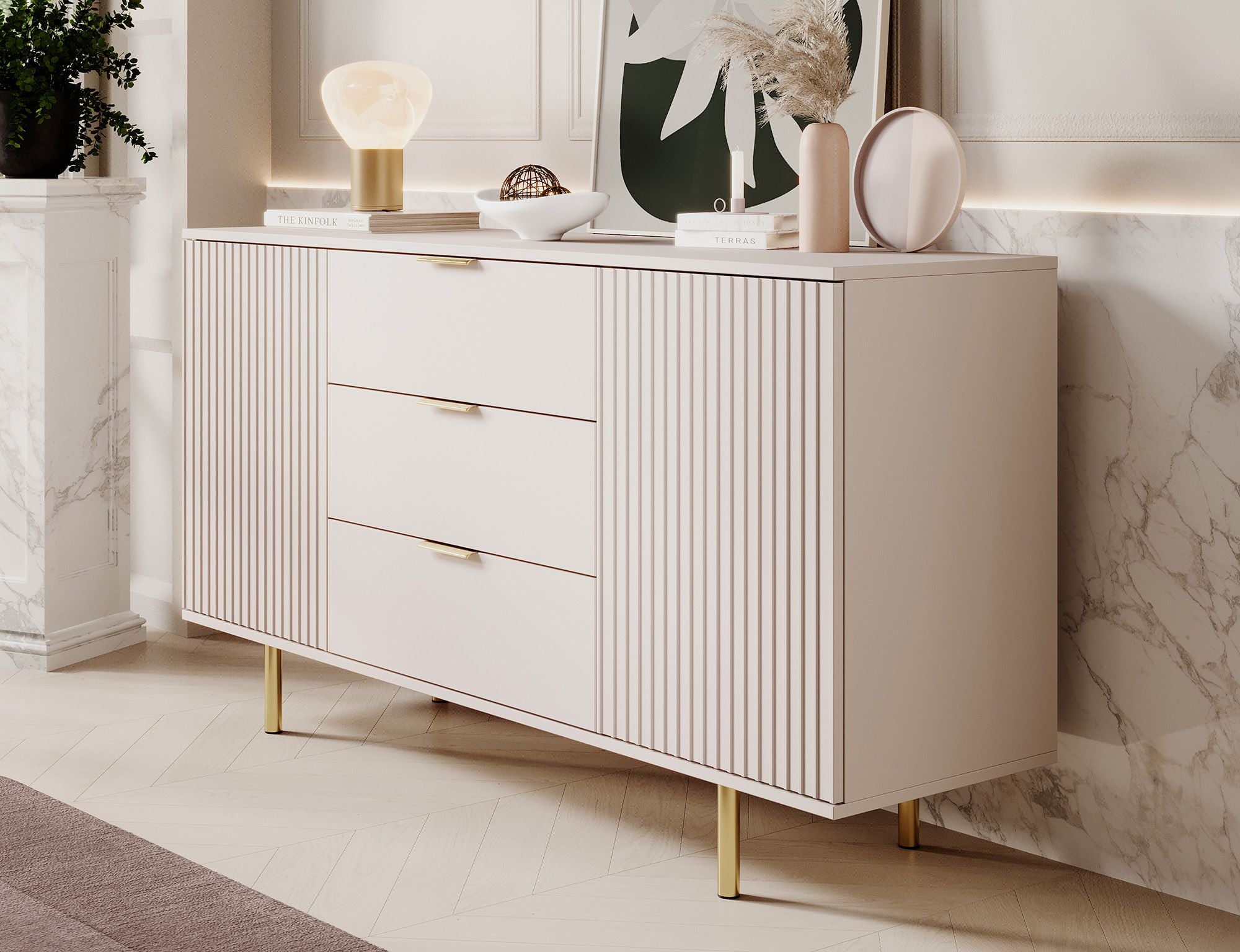 Nicola - Dressoir - Beige - 150x41x80 cm